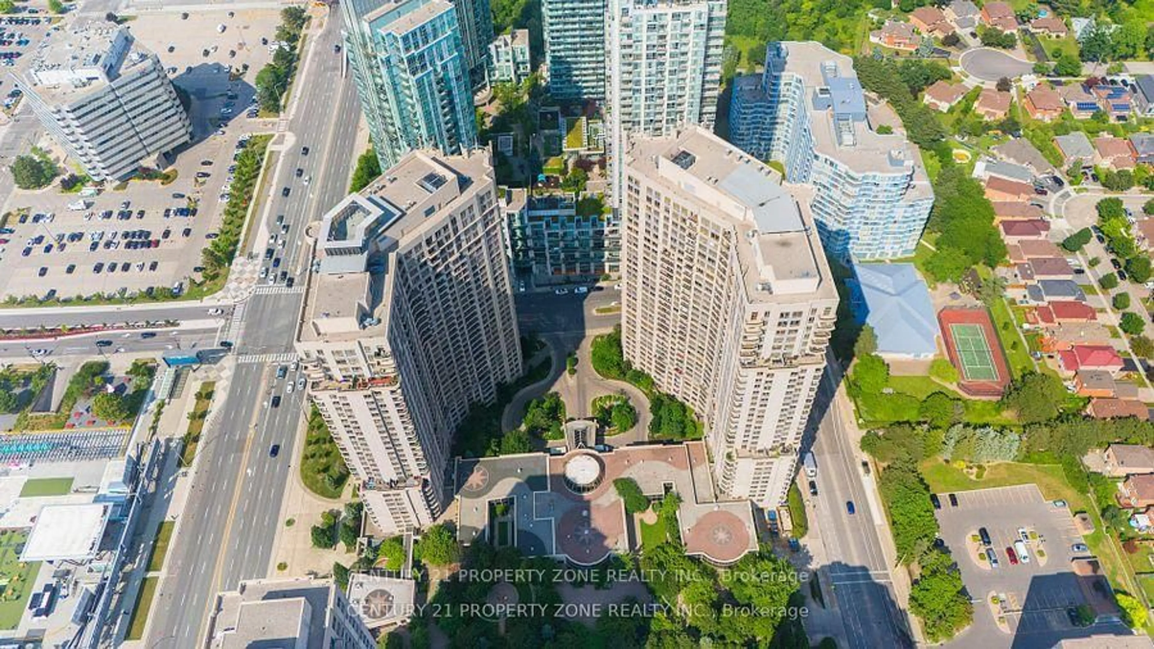 A pic from outside/outdoor area/front of a property/back of a property/a pic from drone, city buildings view from balcony for 3880 Duke Of York Blvd #1911, Mississauga Ontario L5B 4M7
