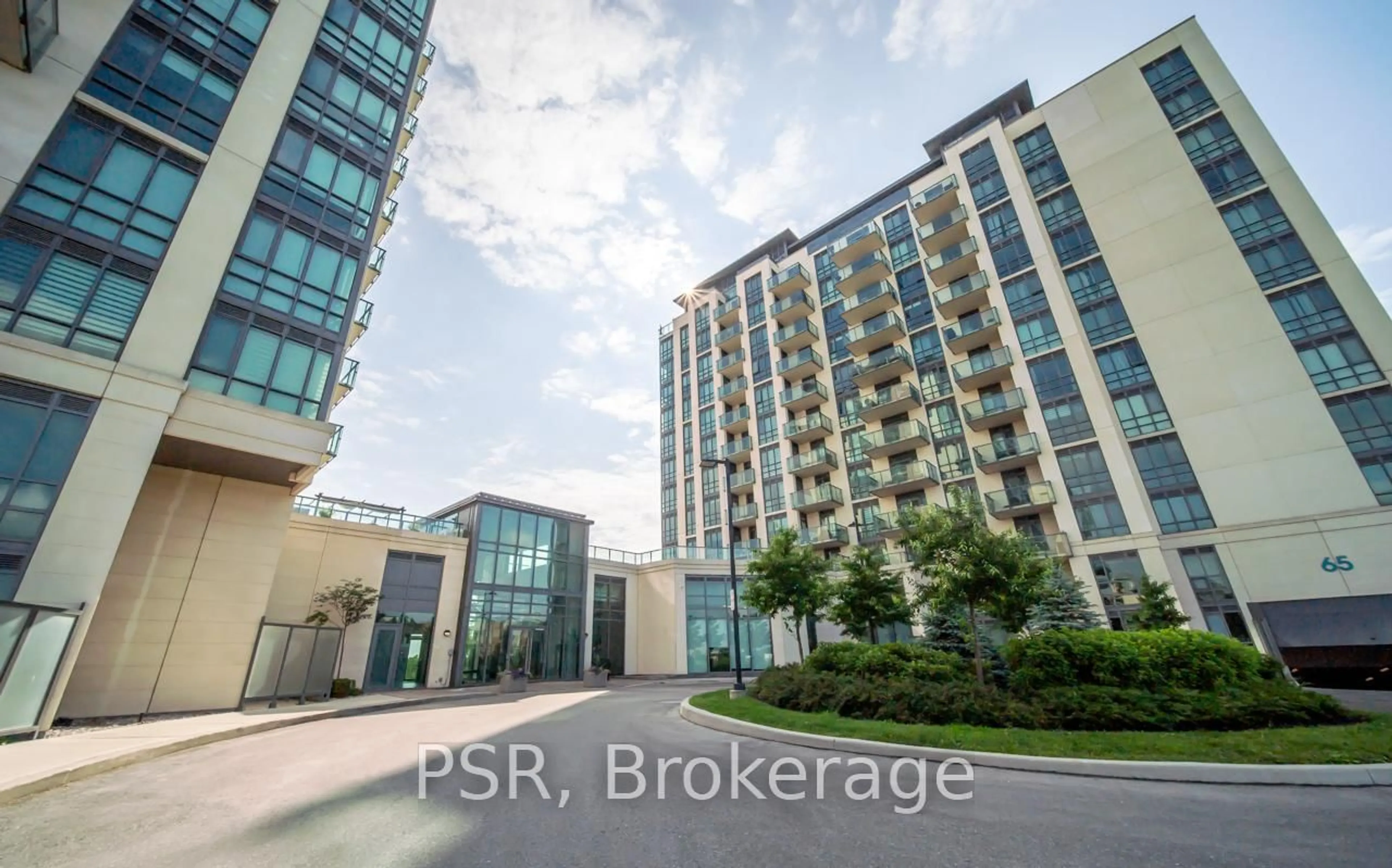 A pic from outside/outdoor area/front of a property/back of a property/a pic from drone, building for 65 Yorkland Blvd #111, Brampton Ontario L6P 4M5