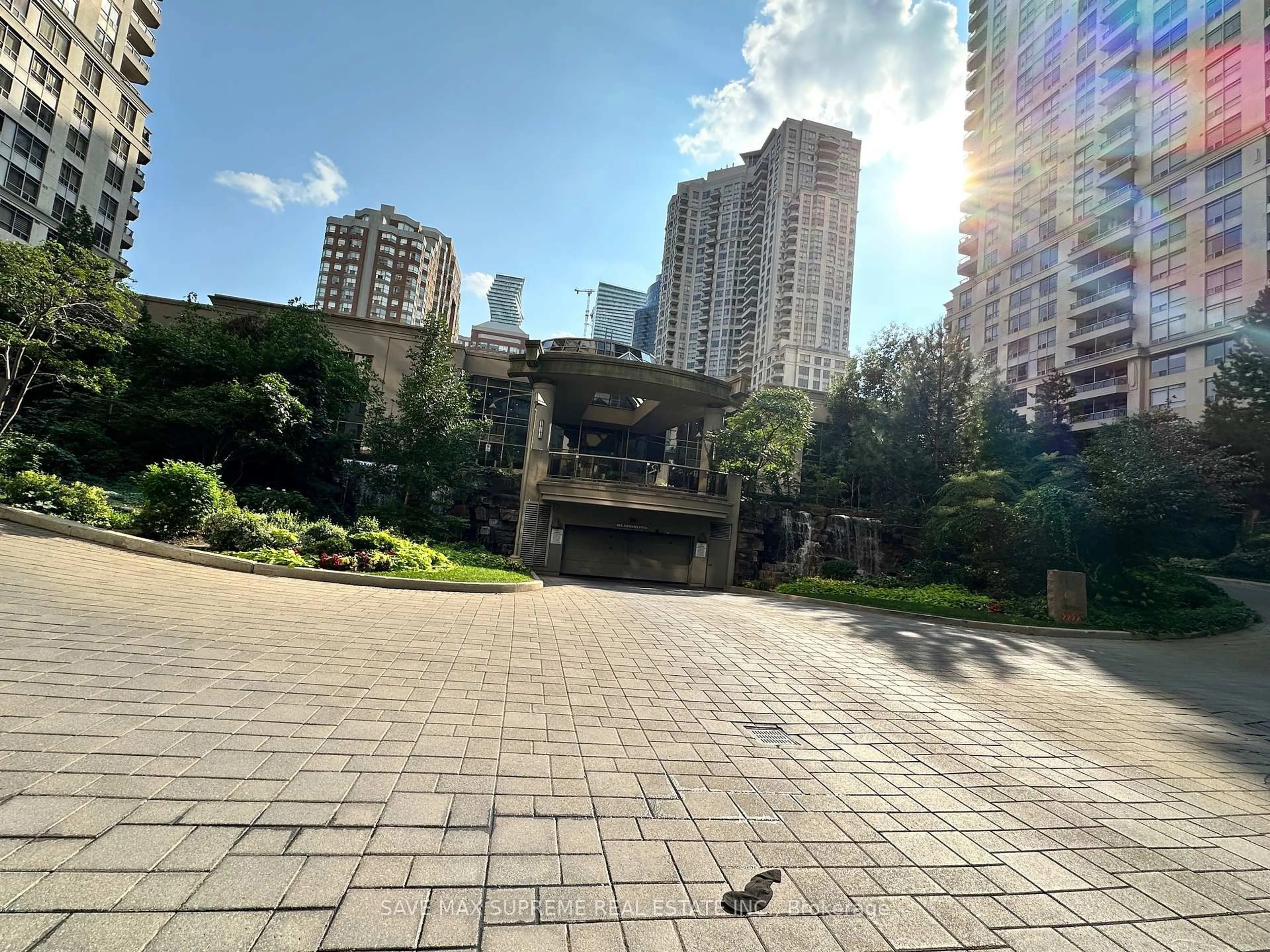 Patio, city buildings view from balcony for 3888 Duke Of York Blvd #527, Mississauga Ontario L5B 4P5