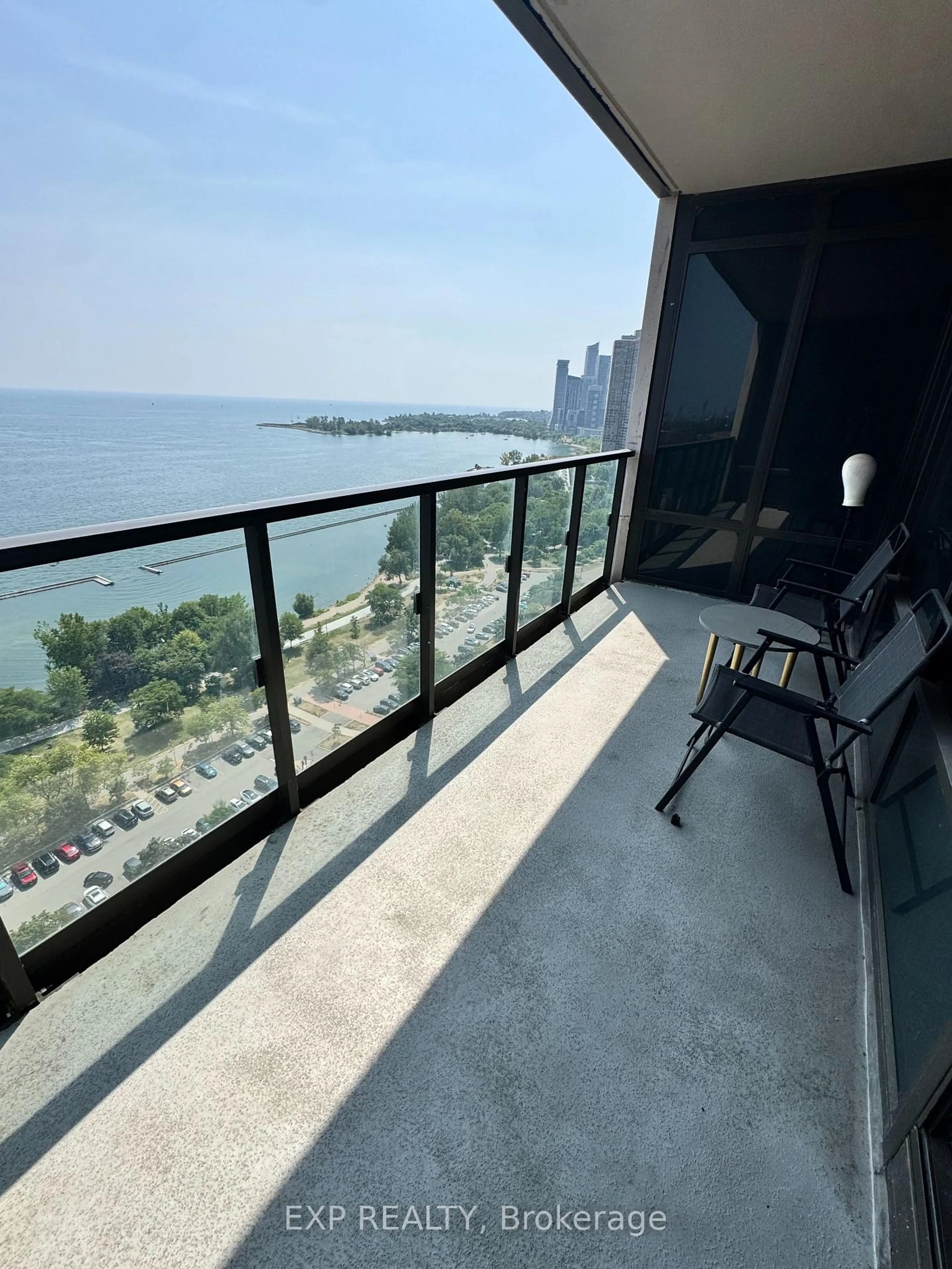 Balcony in the apartment, water/lake/river/ocean view for 1928 Lakeshore Blvd #2607, Toronto Ontario M6S 1A1