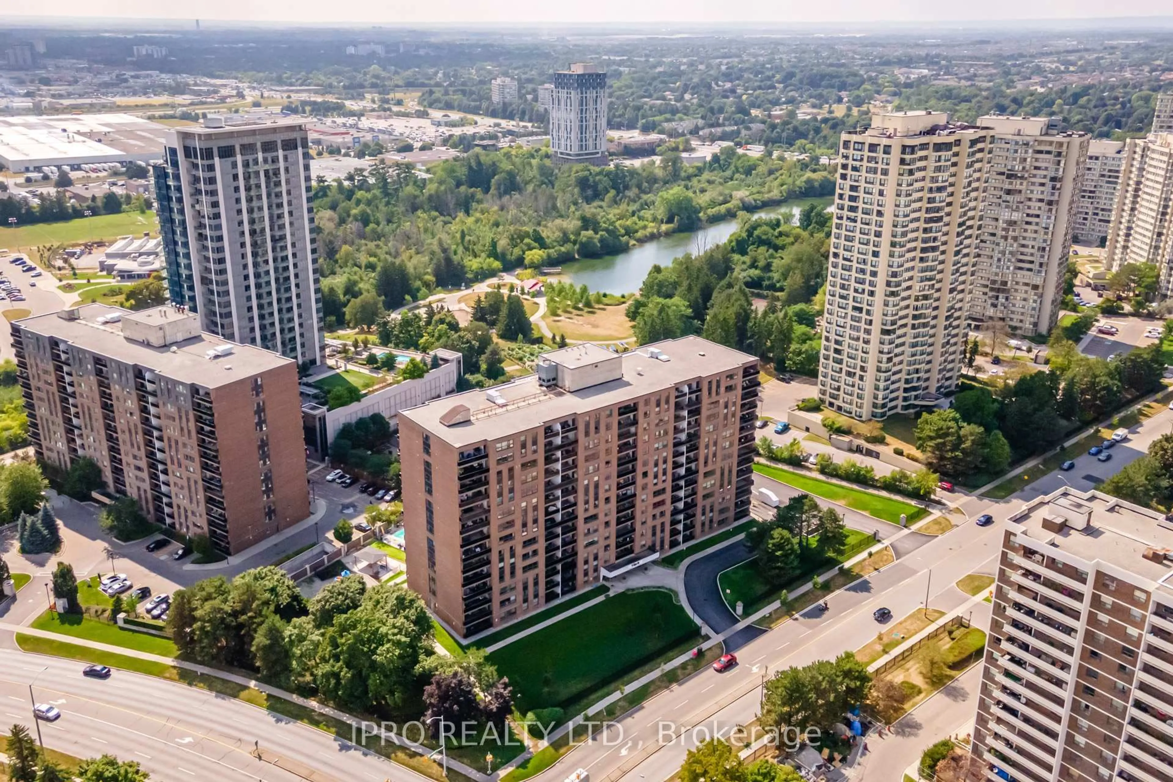 A pic from outside/outdoor area/front of a property/back of a property/a pic from drone, city buildings view from balcony for 4 Lisa St #504, Brampton Ontario L6T 4B6