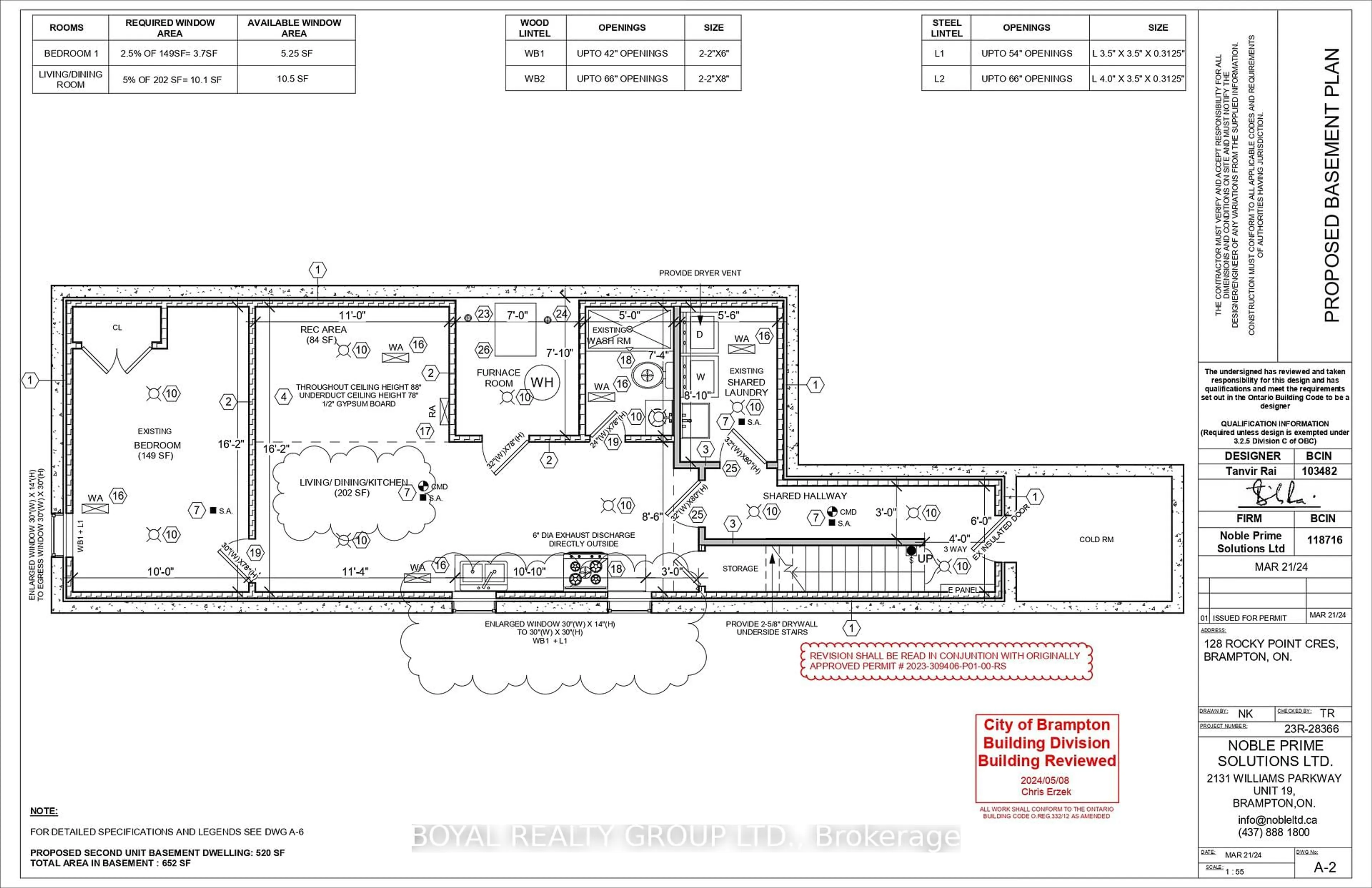 Floor plan for 128 Rocky Point Cres, Brampton Ontario L6V 4S6