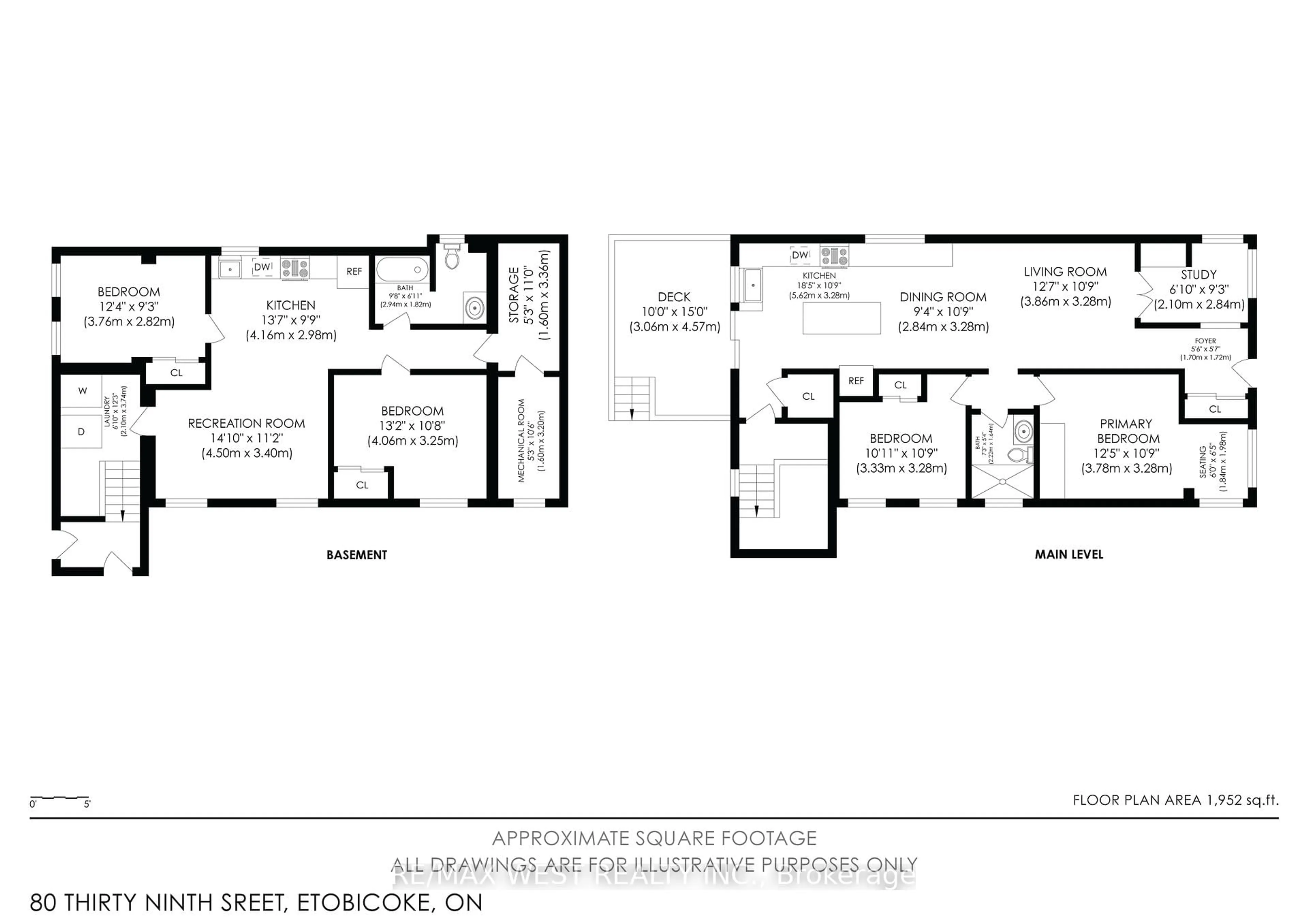 Floor plan for 80 Thirty Ninth St, Toronto Ontario M8W 3M7