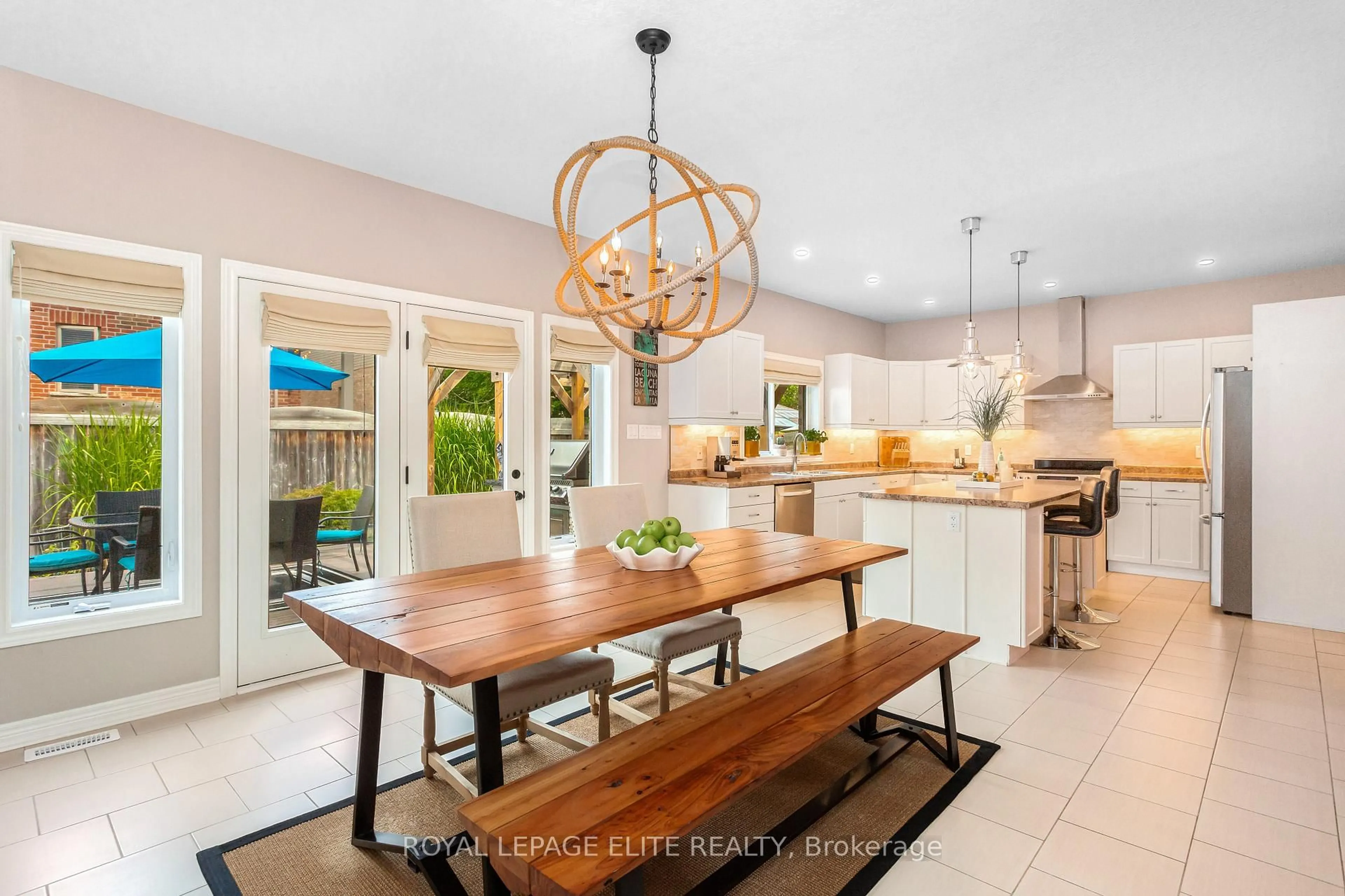 Open concept kitchen, ceramic/tile floor for 49 PRESTON Dr, Orangeville Ontario L9W 4K3