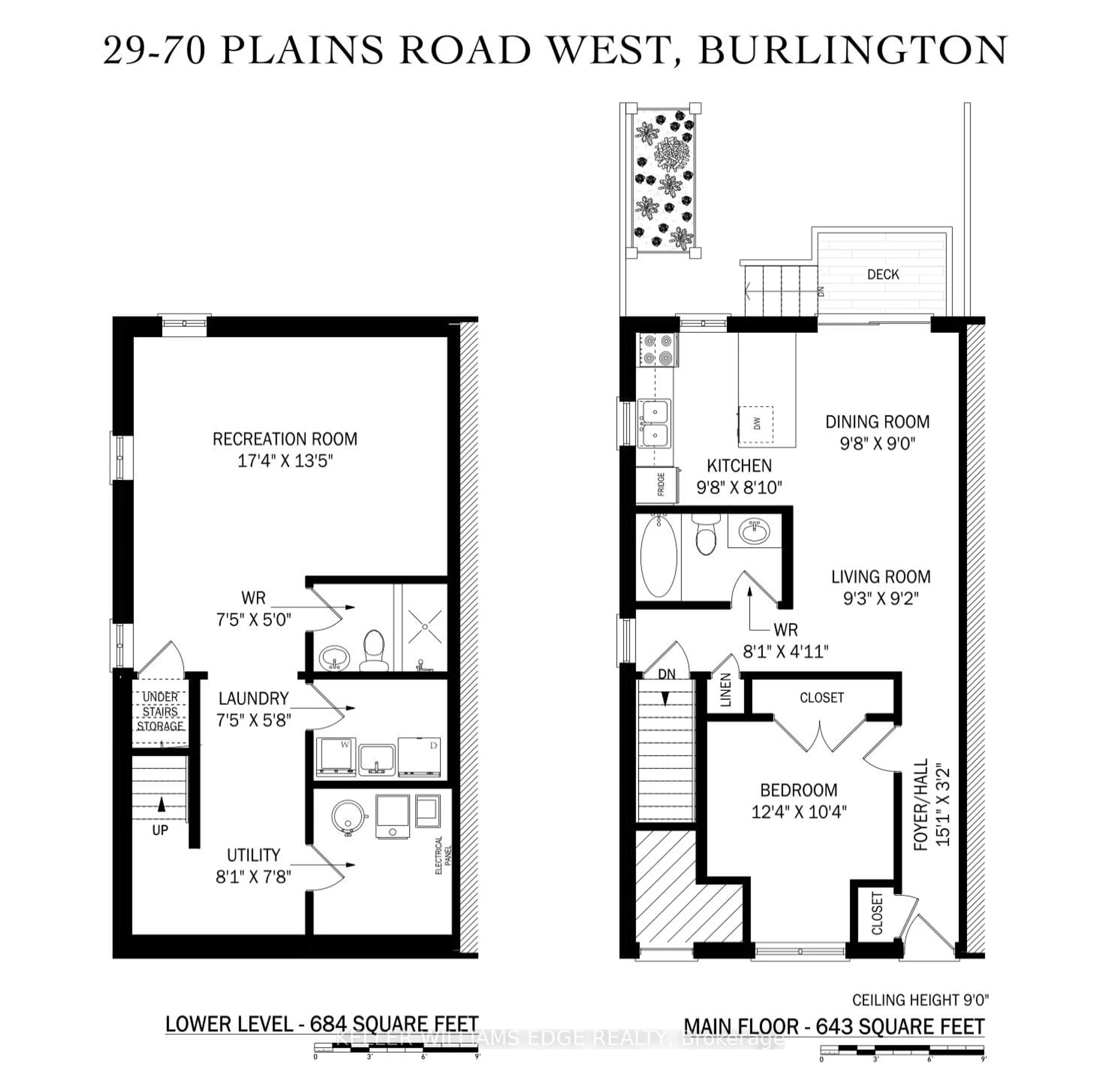 Floor plan for 70 Plains Rd #29, Burlington Ontario L7T 0B6