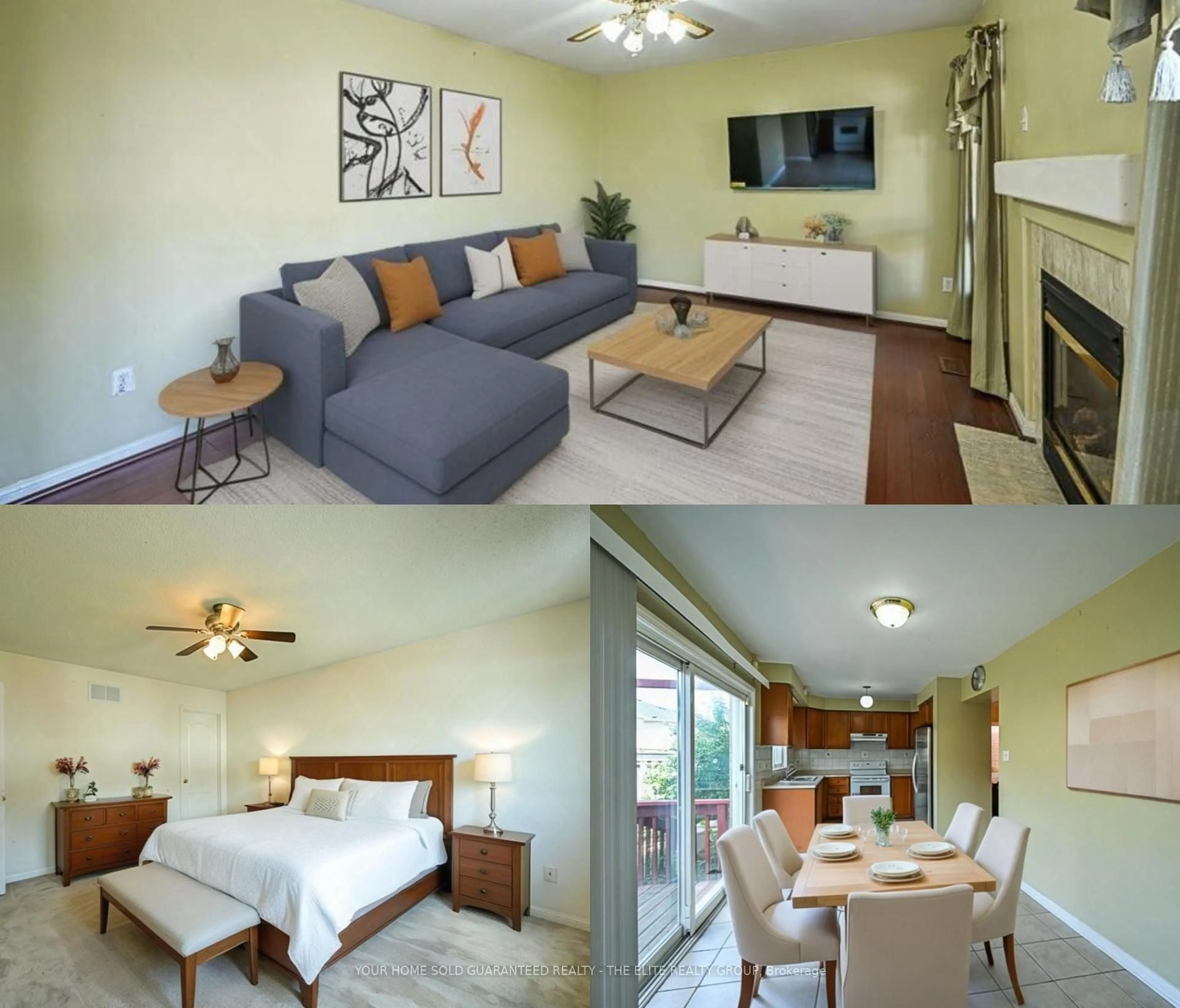 Living room with furniture, wood/laminate floor for 73 Botavia Downs Dr, Brampton Ontario L7A 3R5