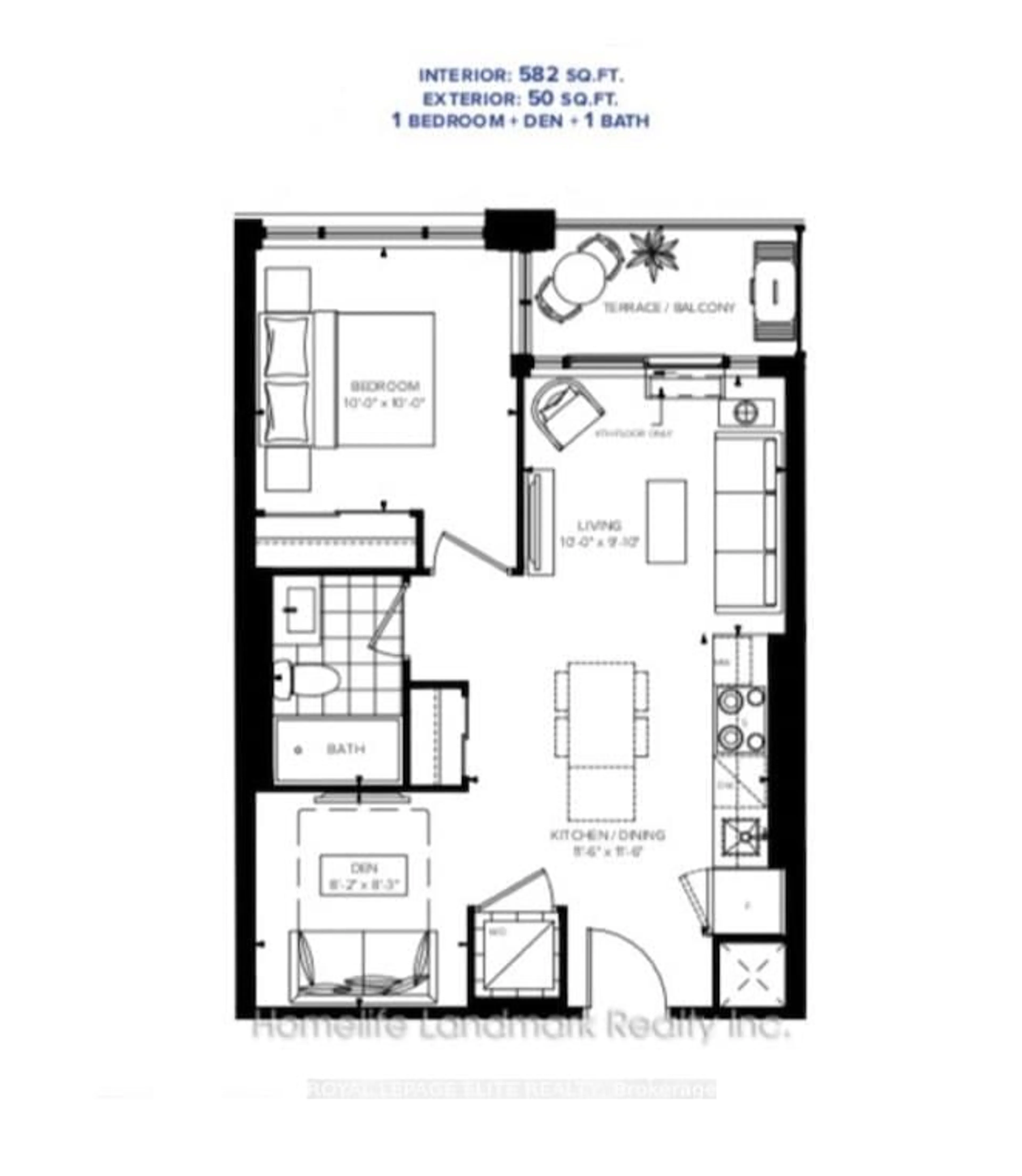 Floor plan for 405 Dundas St #418, Oakville Ontario L6M 4M2