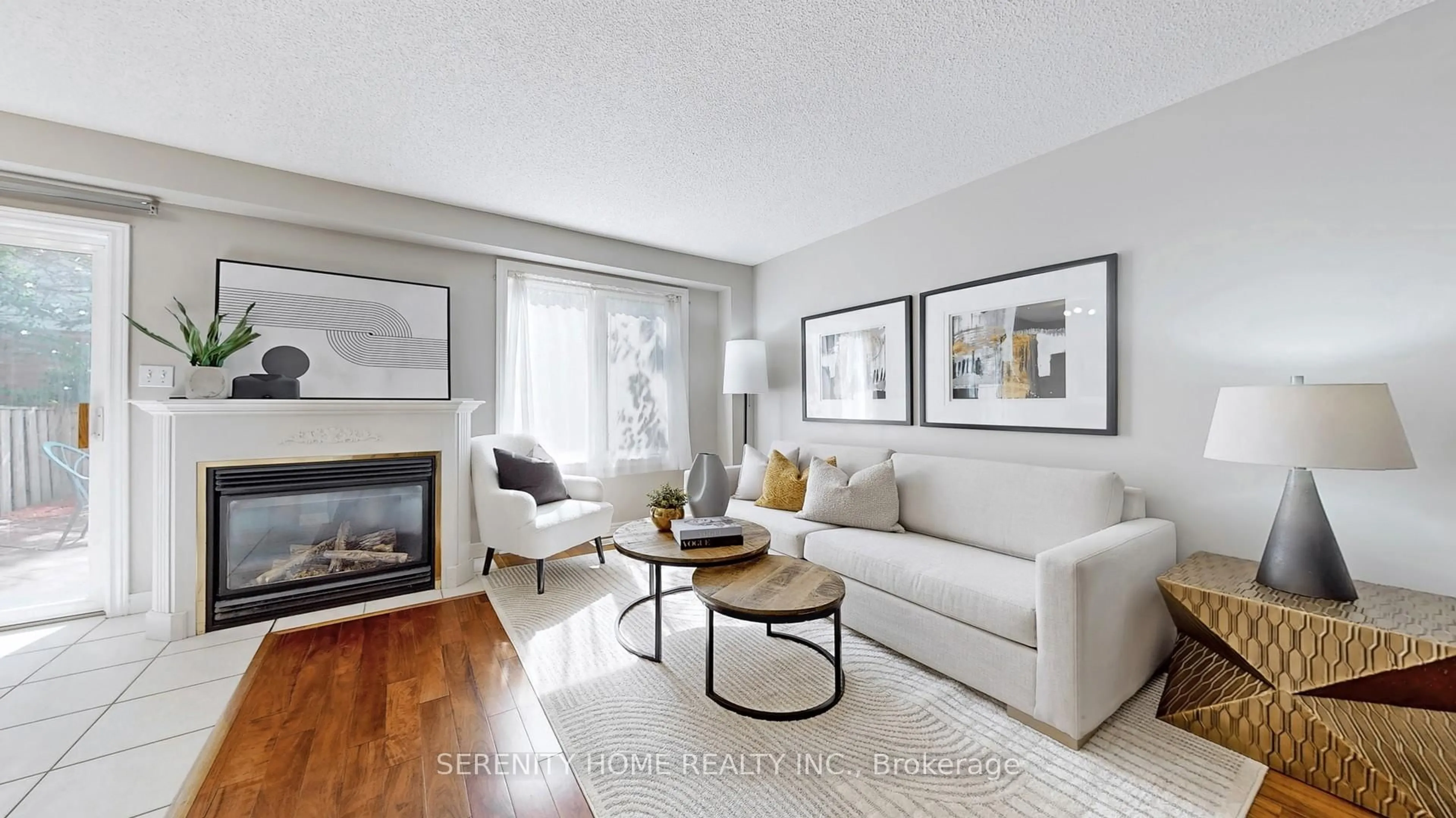 Living room with furniture, wood/laminate floor for 1750 Creek Way #23, Burlington Ontario L7L 7E2