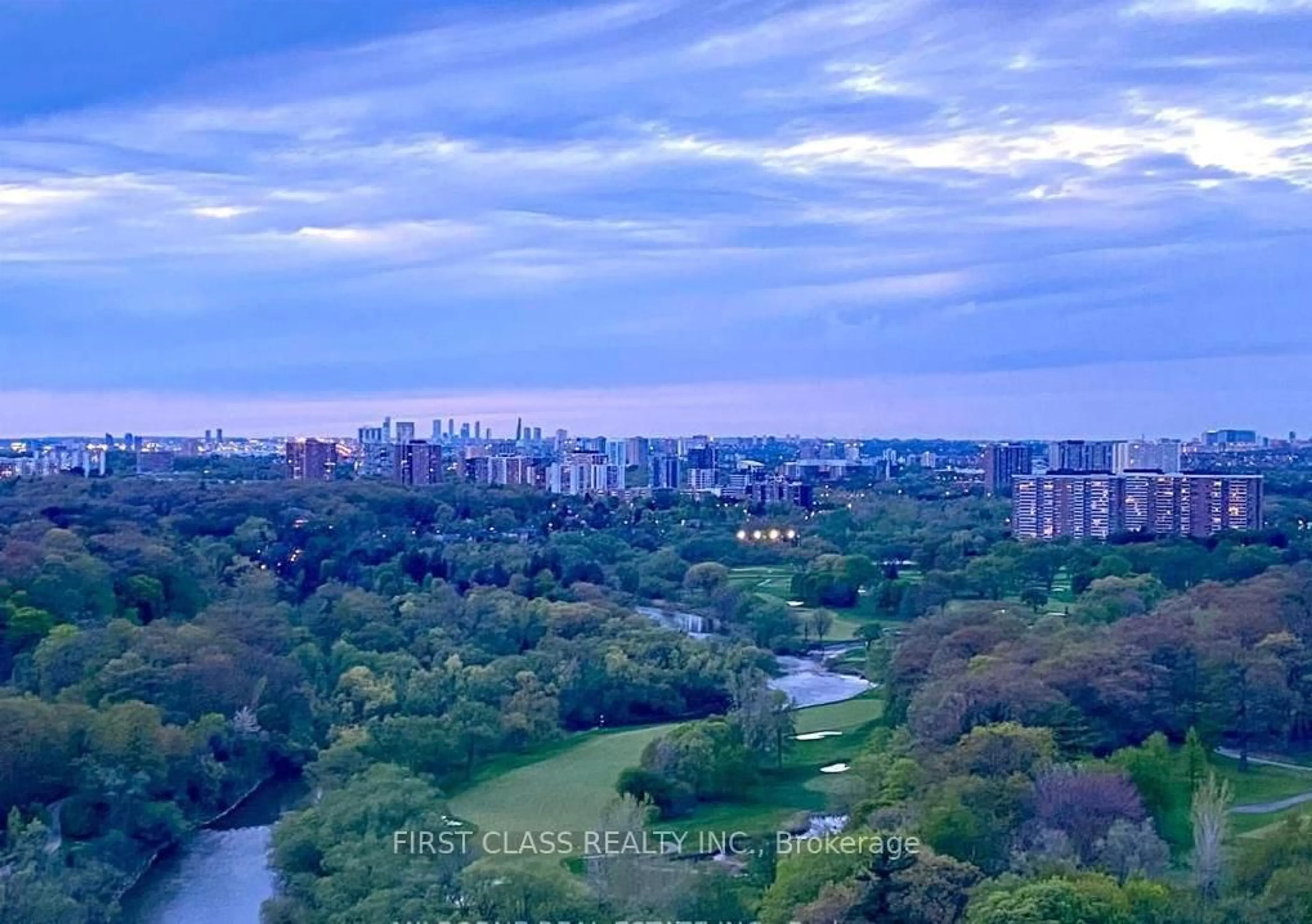 A pic from outside/outdoor area/front of a property/back of a property/a pic from drone, city buildings view from balcony for 20 Brin Dr #1803, Toronto Ontario M8X 0B2