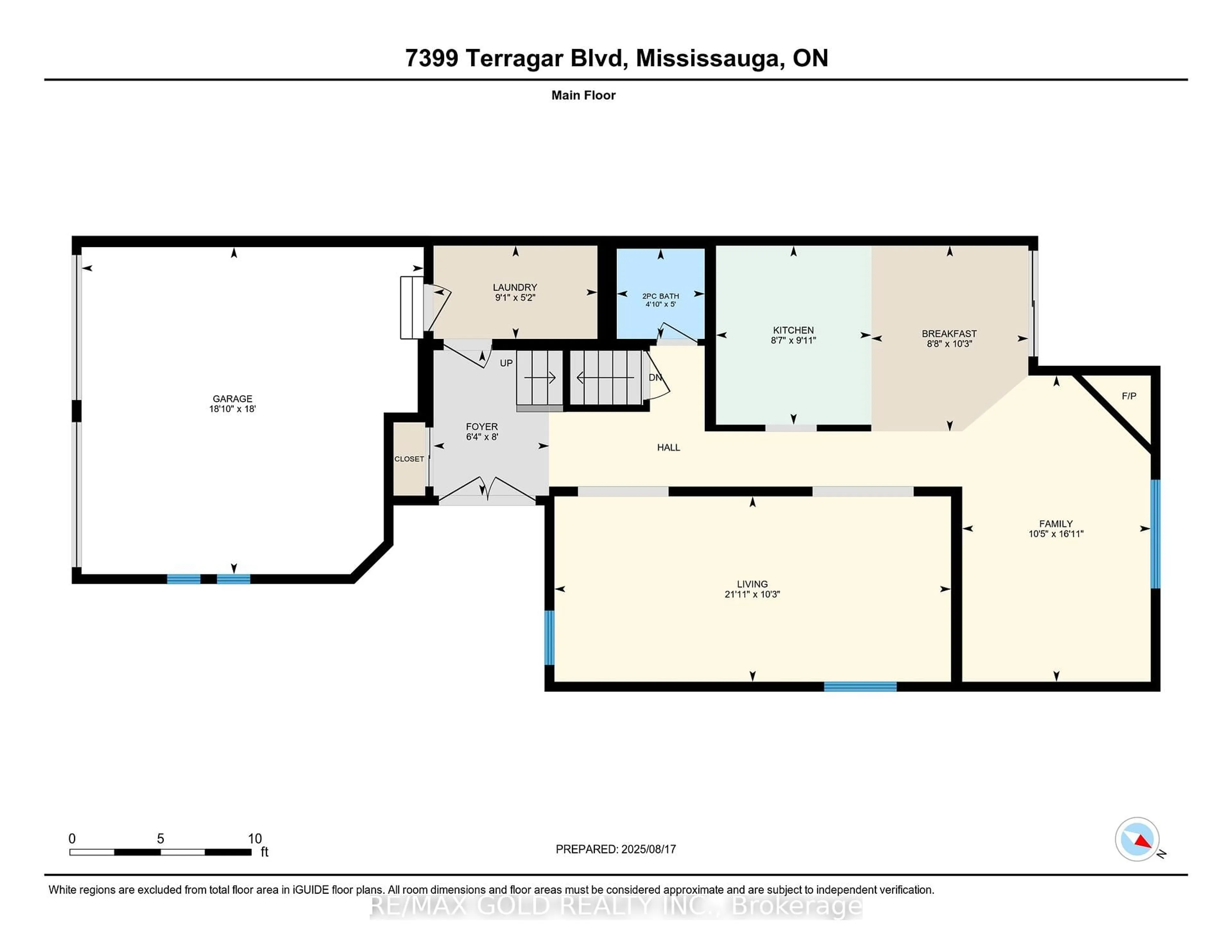 Floor plan for 7399 Terragar Blvd, Mississauga Ontario L5N 8G7