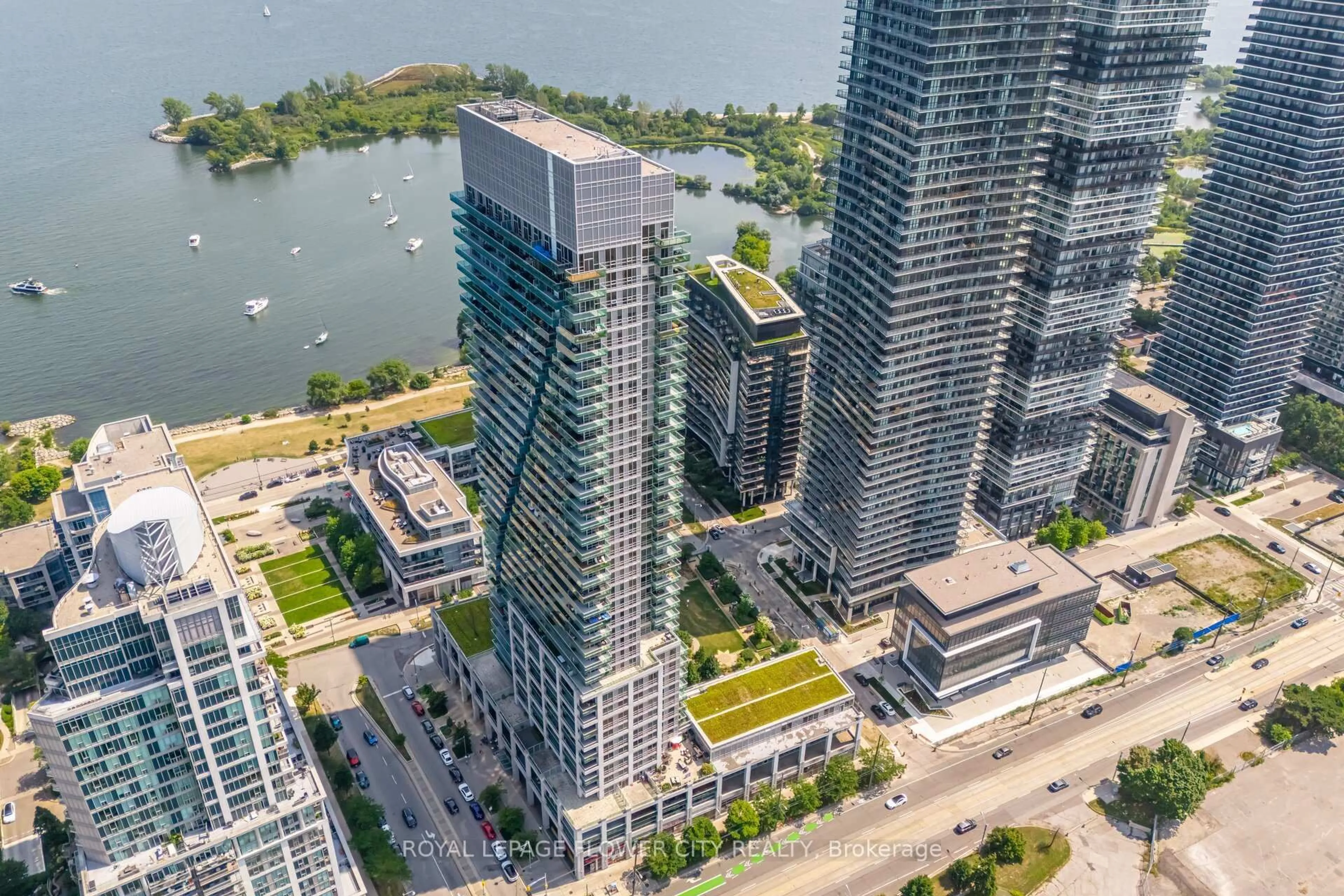 A pic from outside/outdoor area/front of a property/back of a property/a pic from drone, water/lake/river/ocean view for 16 brookers Lane #913, Toronto Ontario M8V 0A5