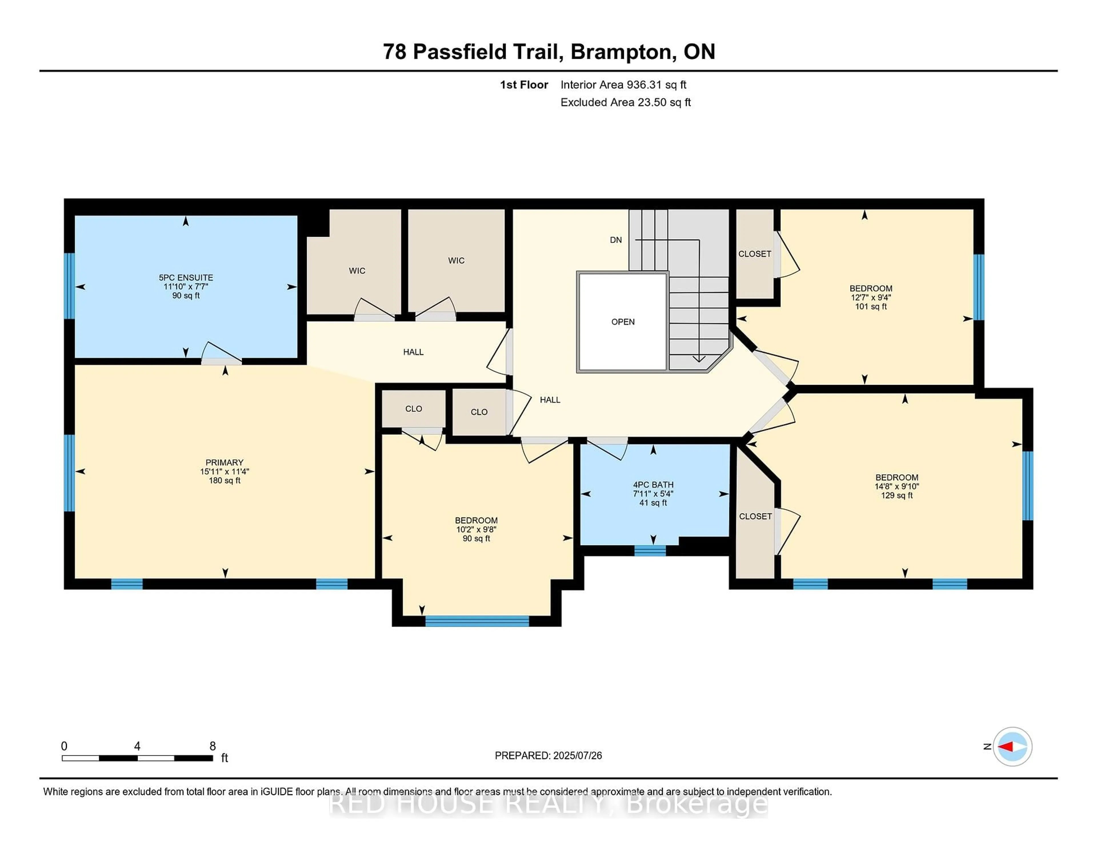 Floor plan for 78 Passfield Tr, Brampton Ontario L6P 1V1