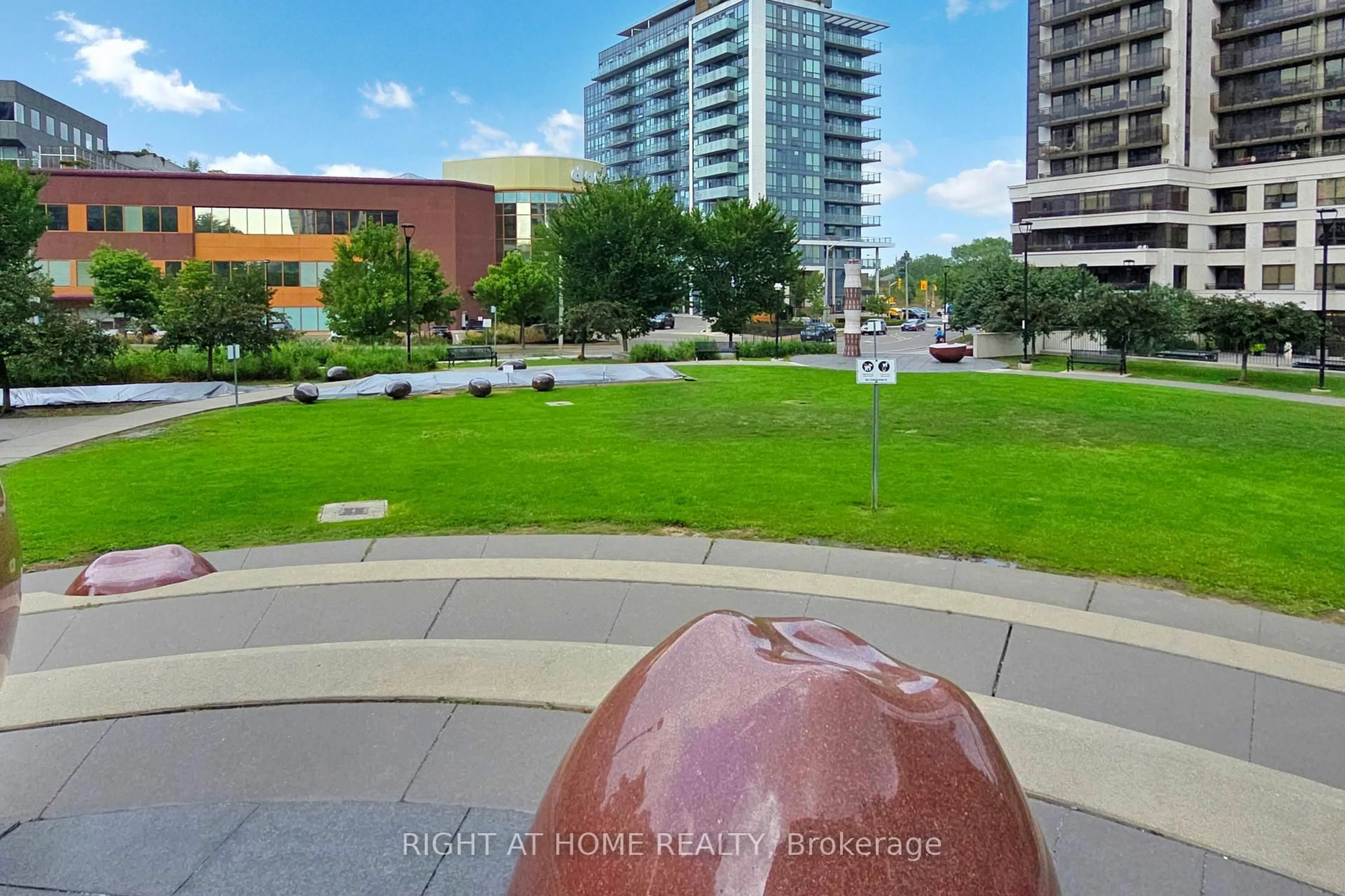 A pic from outside/outdoor area/front of a property/back of a property/a pic from drone, city buildings view from balcony for 1070 Sheppard Ave #214, Toronto Ontario M3J 0G8