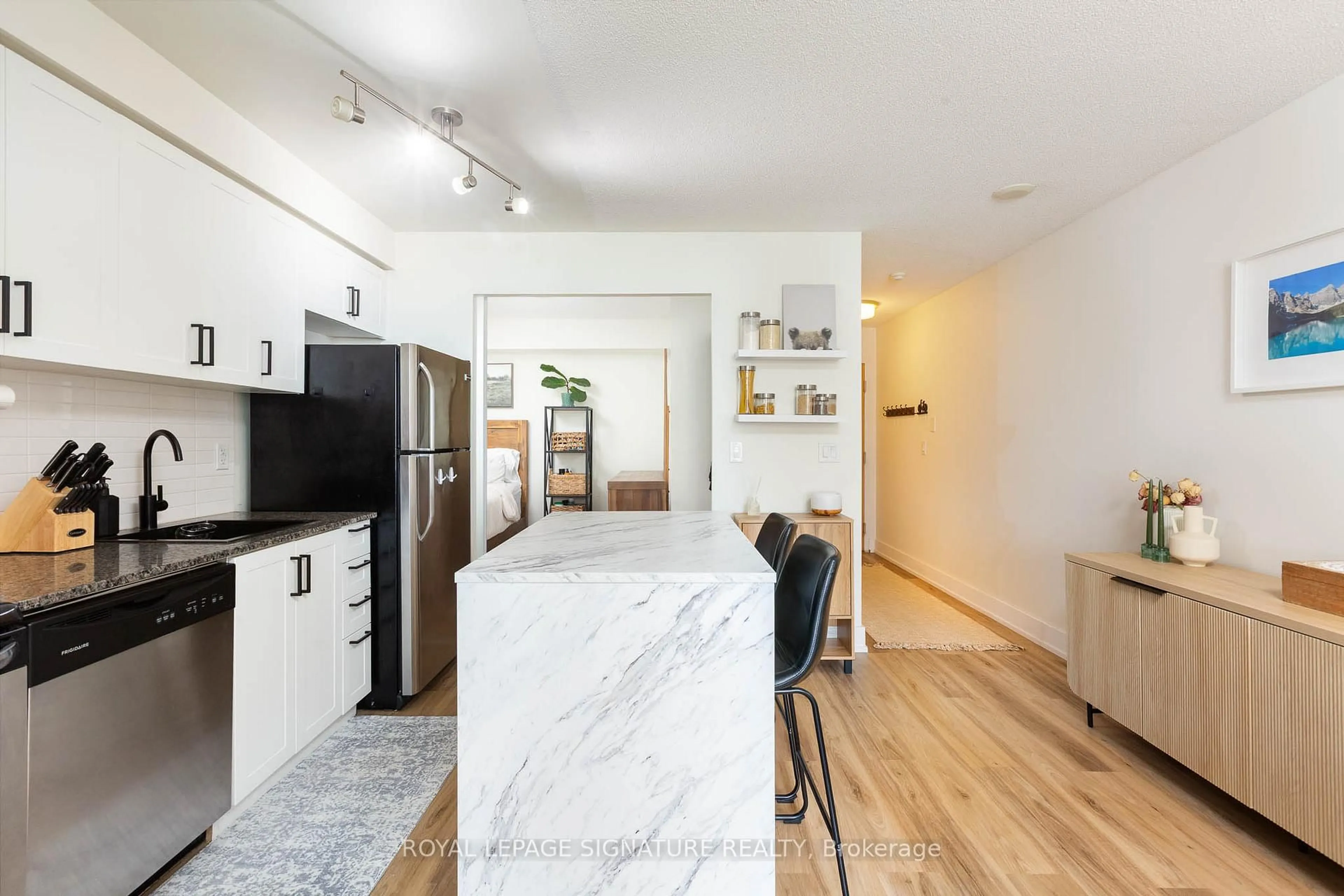 Open concept kitchen, unknown for 38 Joe Shuster Way #1323, Toronto Ontario M6K 0A5