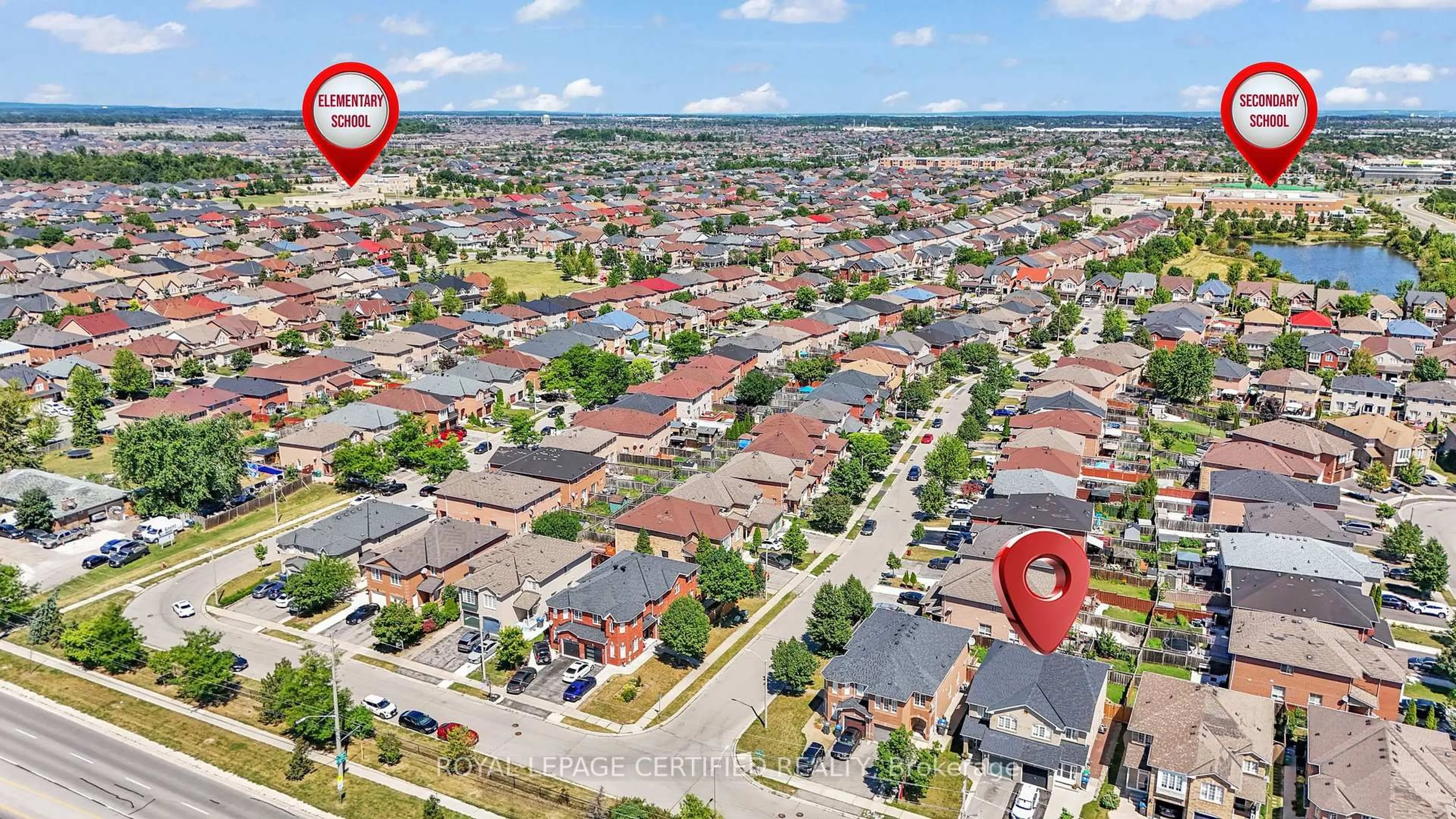 A pic from outside/outdoor area/front of a property/back of a property/a pic from drone, street for 81 Roadmaster Lane, Brampton Ontario L7A 3A8