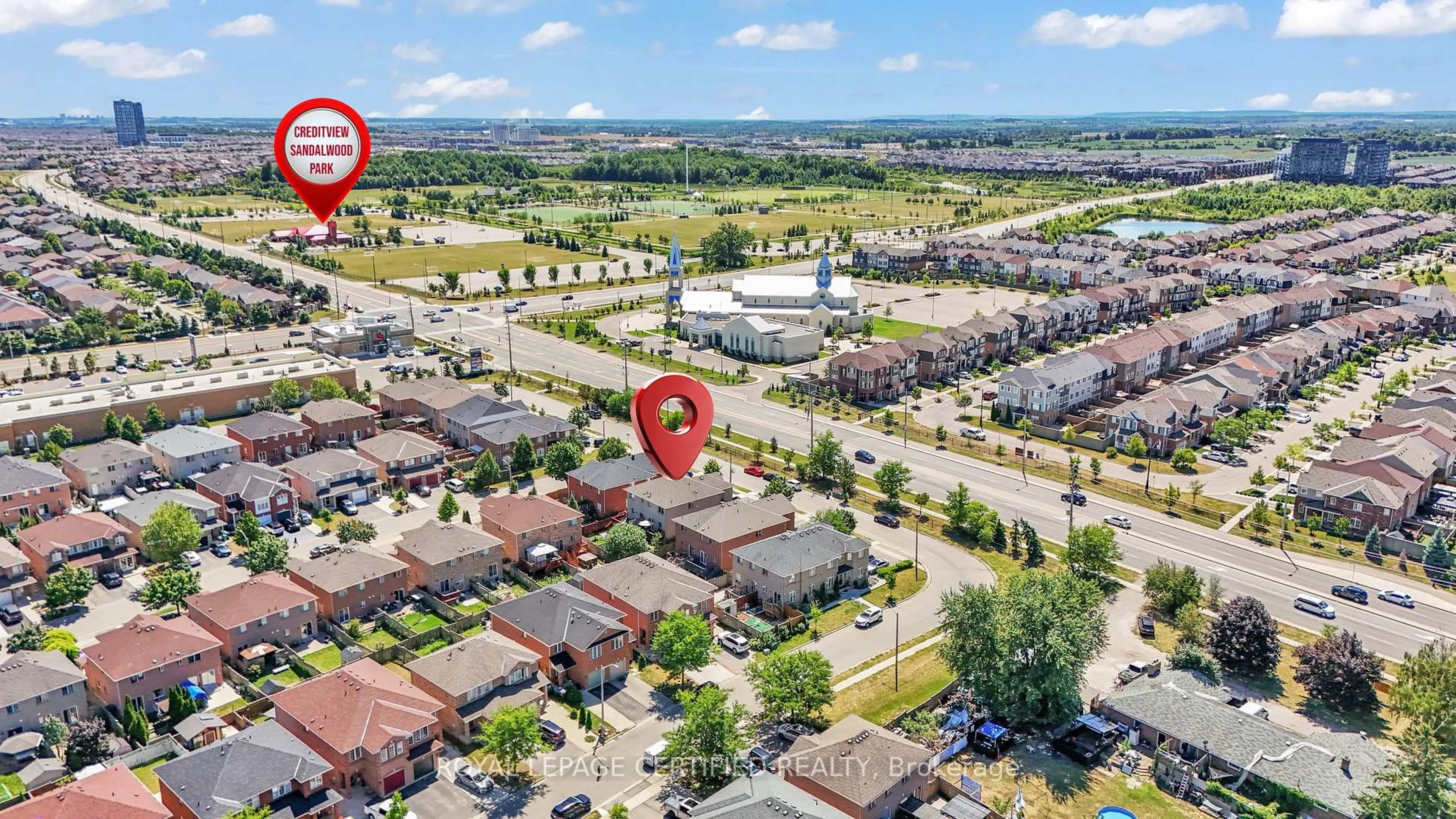 A pic from outside/outdoor area/front of a property/back of a property/a pic from drone, street for 81 Roadmaster Lane, Brampton Ontario L7A 3A8