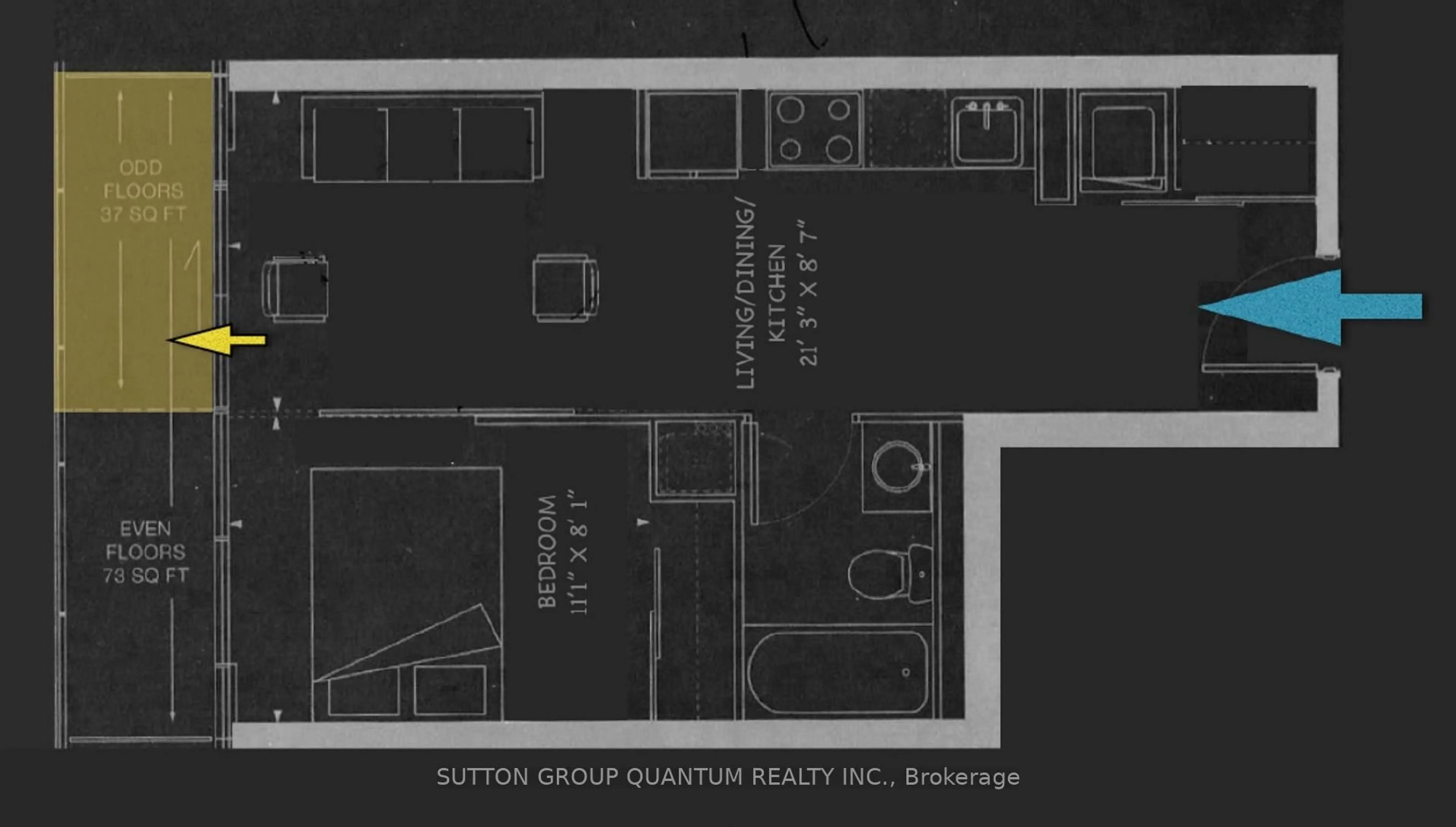 Floor plan for 105 The Queensway Ave #3509, Toronto Ontario M6S 5B5