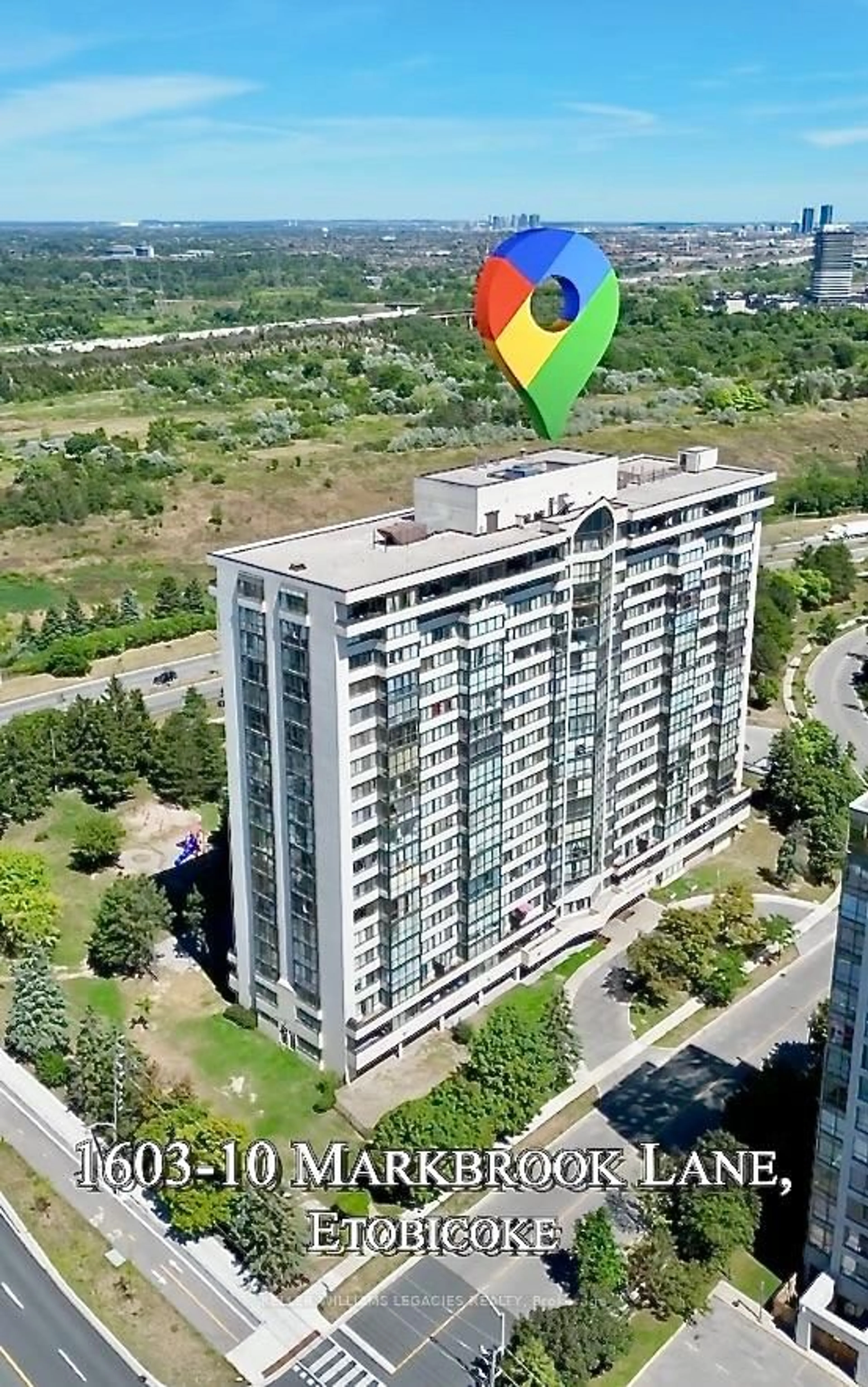 A pic from outside/outdoor area/front of a property/back of a property/a pic from drone, building for 10 Markbrook Lane #1603, Toronto Ontario M9V 5E3