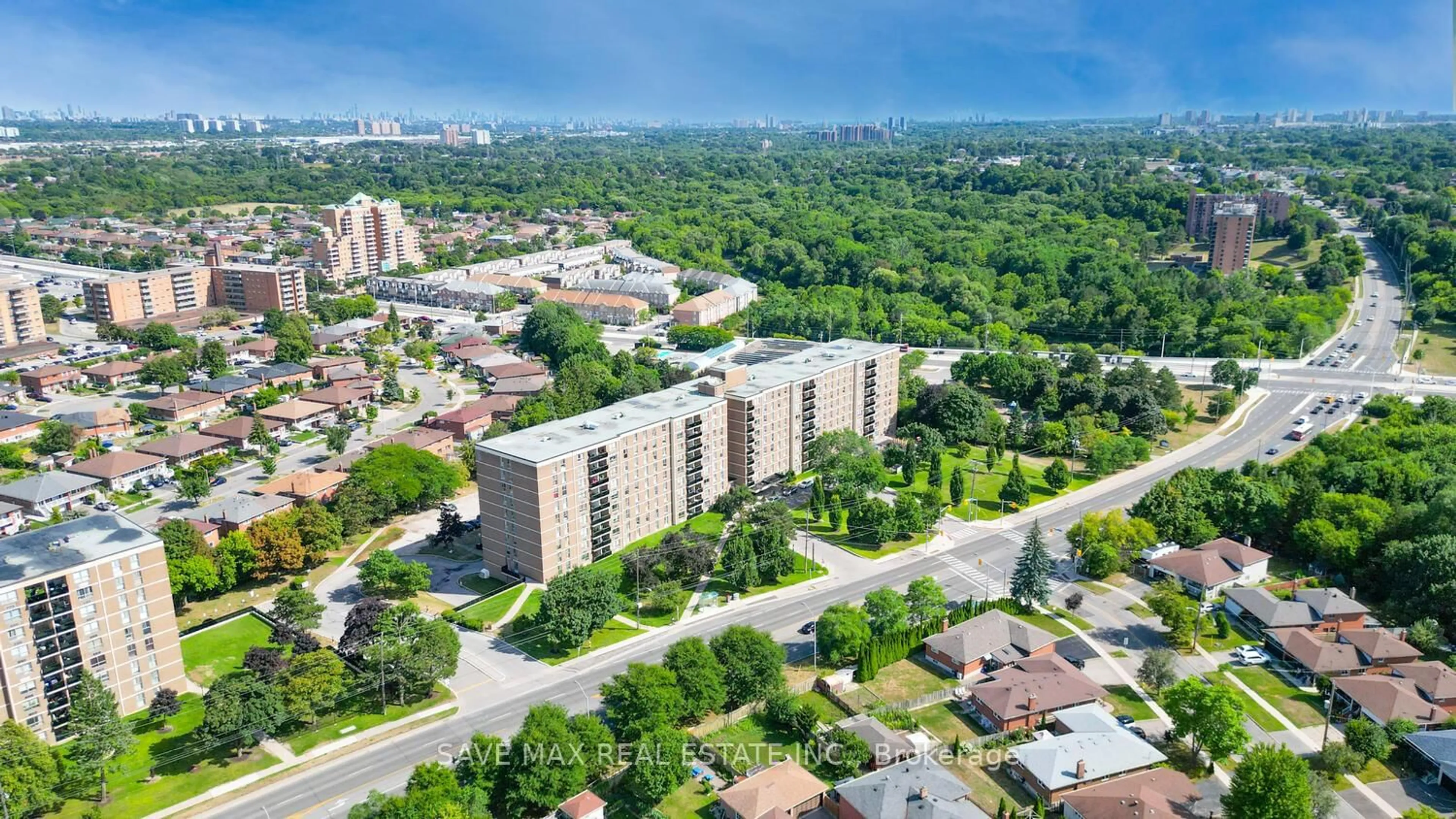 A pic from outside/outdoor area/front of a property/back of a property/a pic from drone, city buildings view from balcony for 2825 Islington Ave #503, Toronto Ontario M9L 2K1
