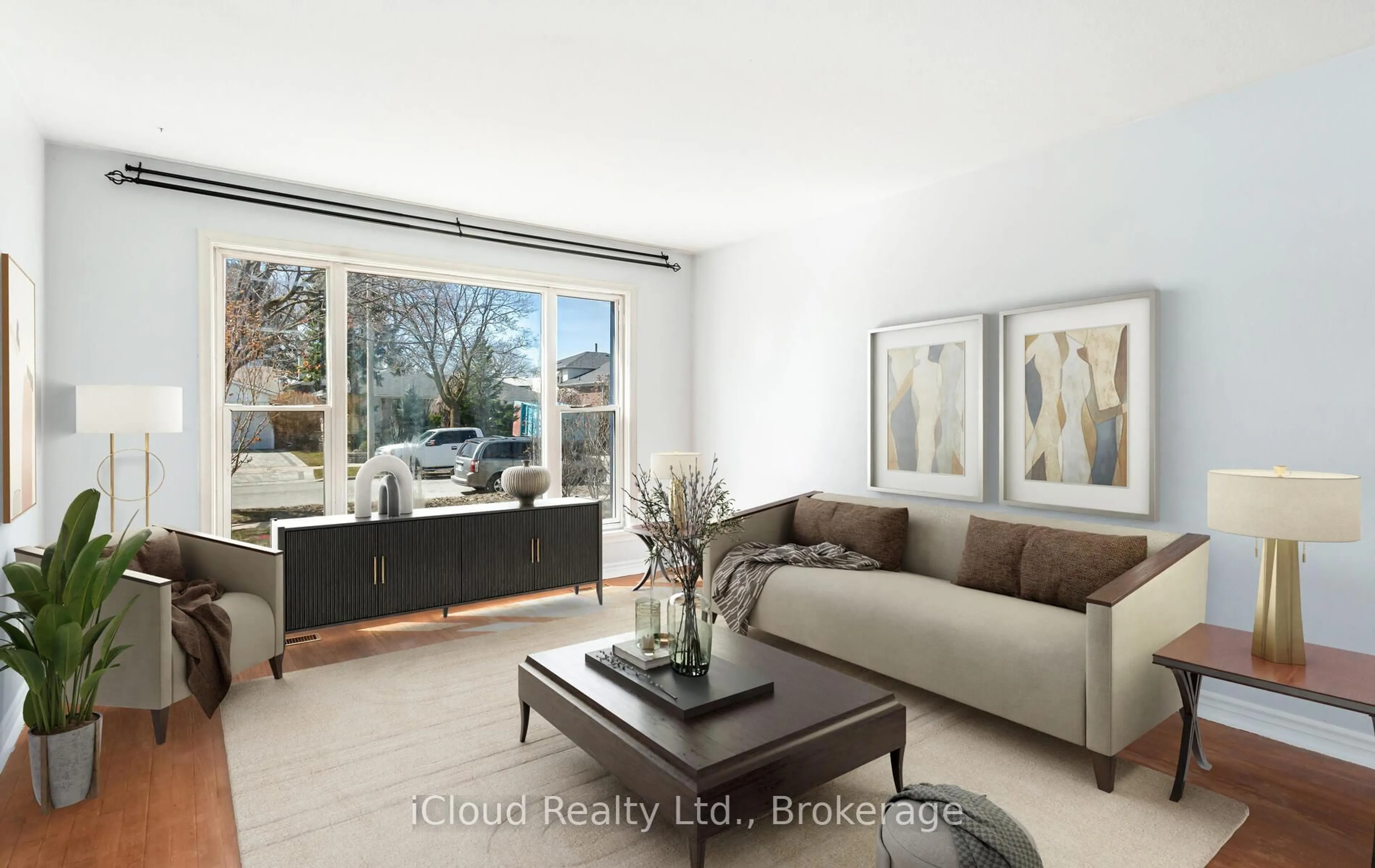 Living room with furniture, ceramic/tile floor for 95 Willowridge Rd, Toronto Ontario M9R 3Z5