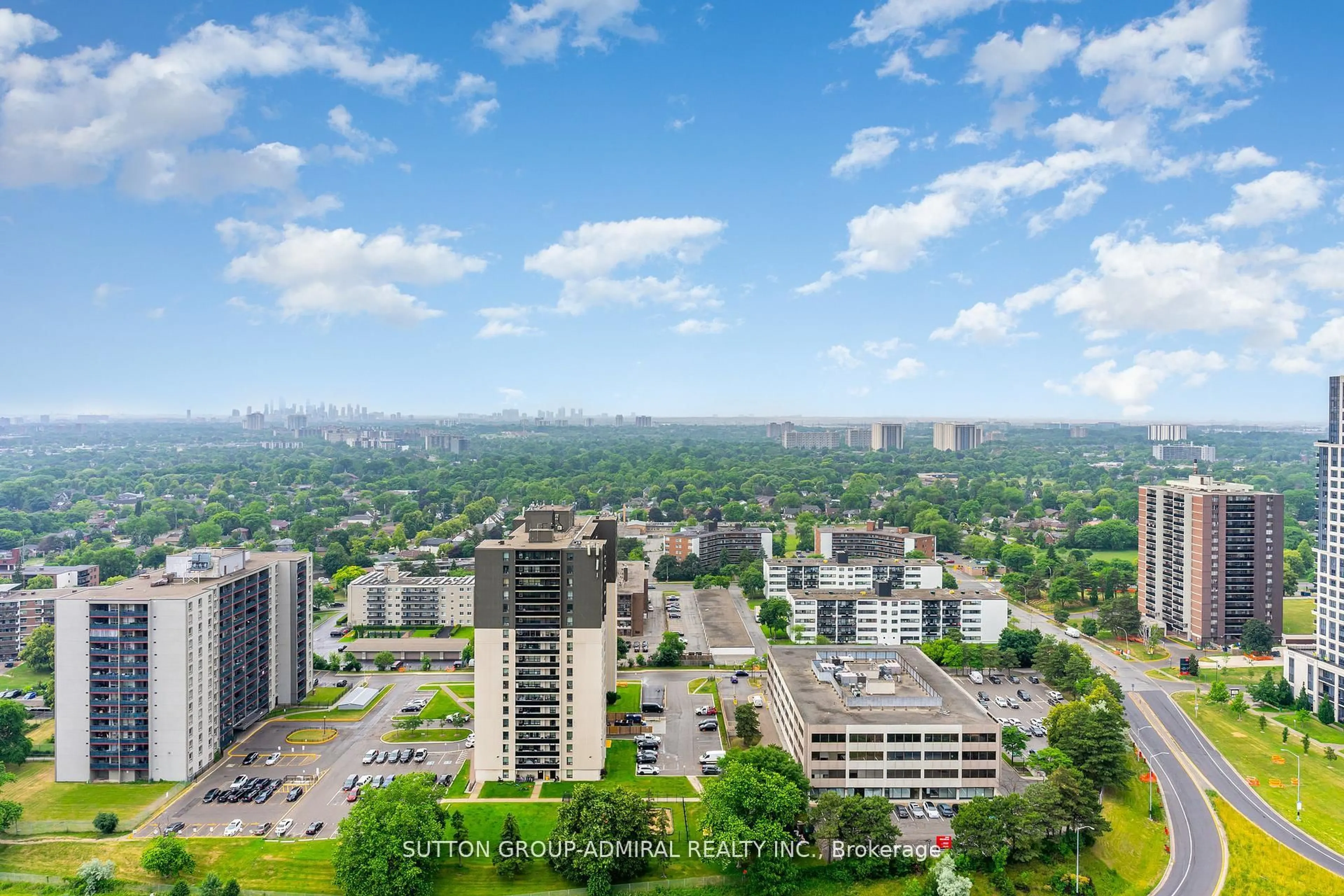 A pic from outside/outdoor area/front of a property/back of a property/a pic from drone, city buildings view from balcony for 30 Gibbs Rd #2701, Toronto Ontario M9B 0E4