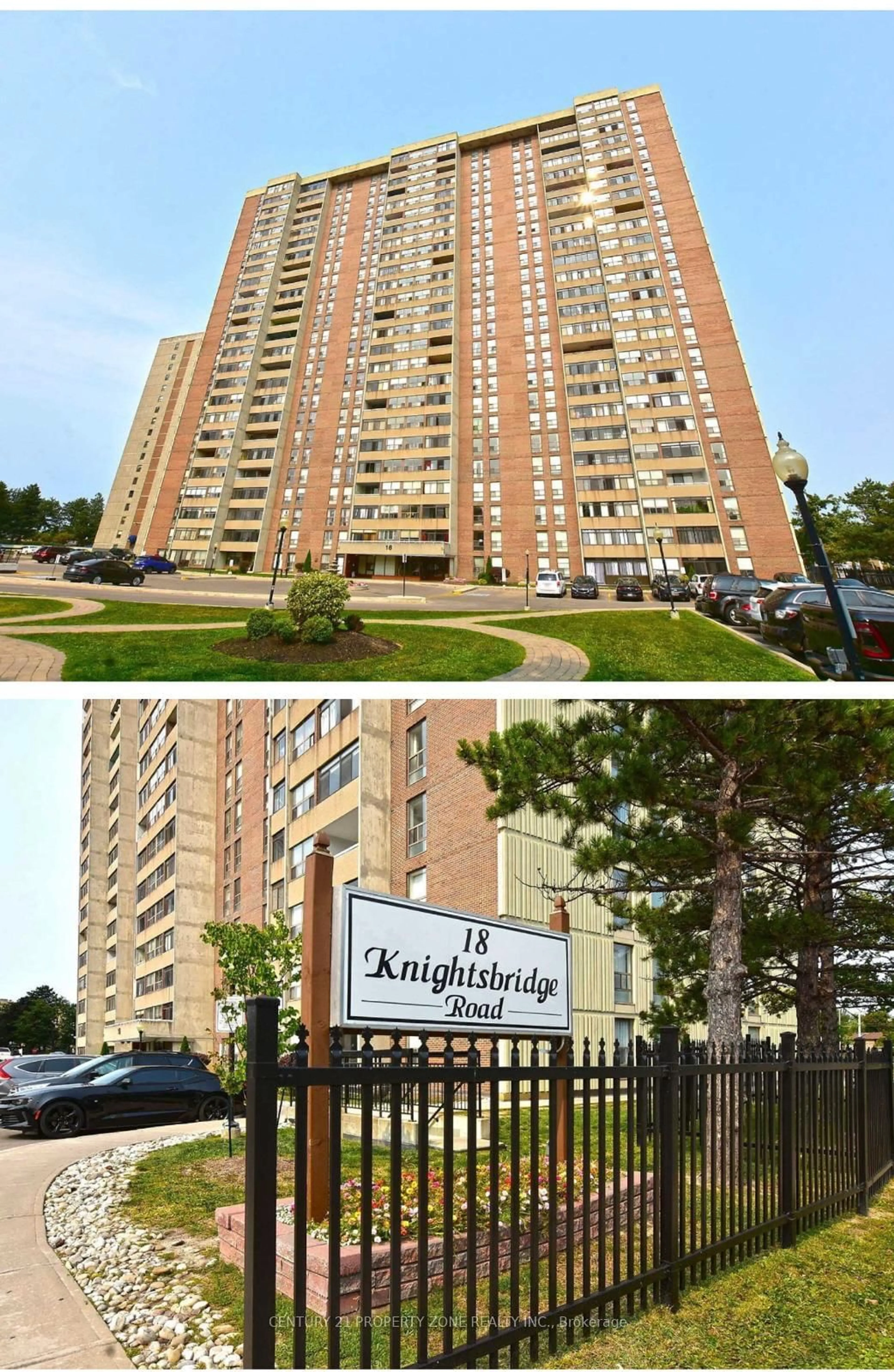 A pic from outside/outdoor area/front of a property/back of a property/a pic from drone, unknown for 18 Knightsbridge Rd #1505, Brampton Ontario L6T 3X5