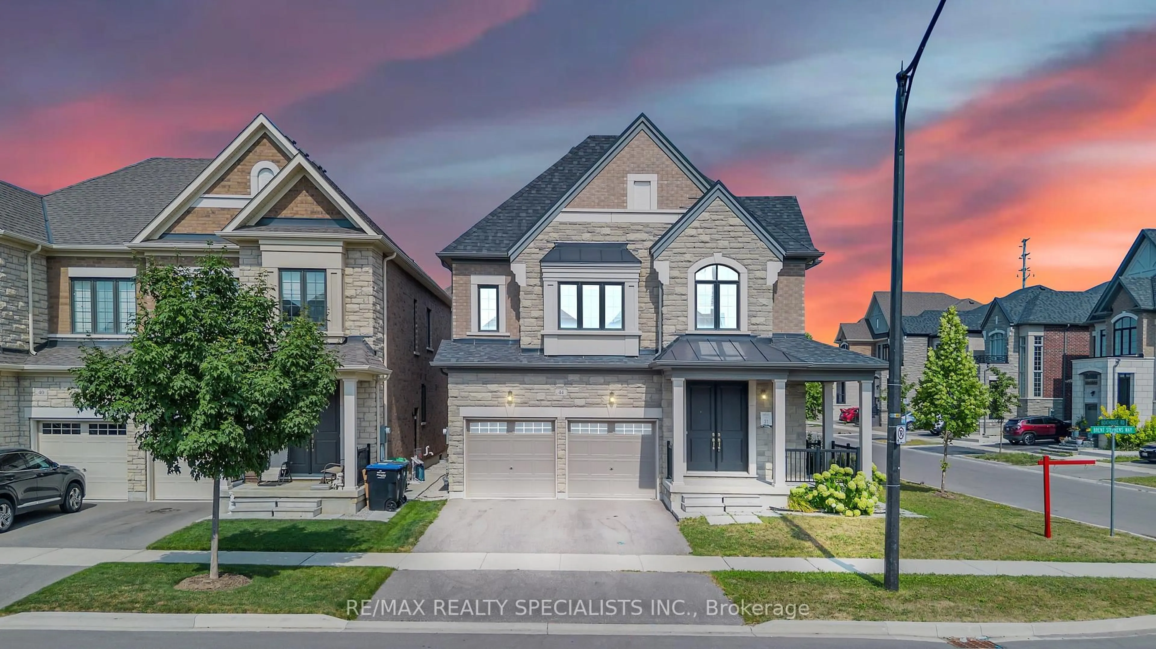 Home with brick exterior material, street for 44 Brent Stephens Way, Brampton Ontario L7A 0C3