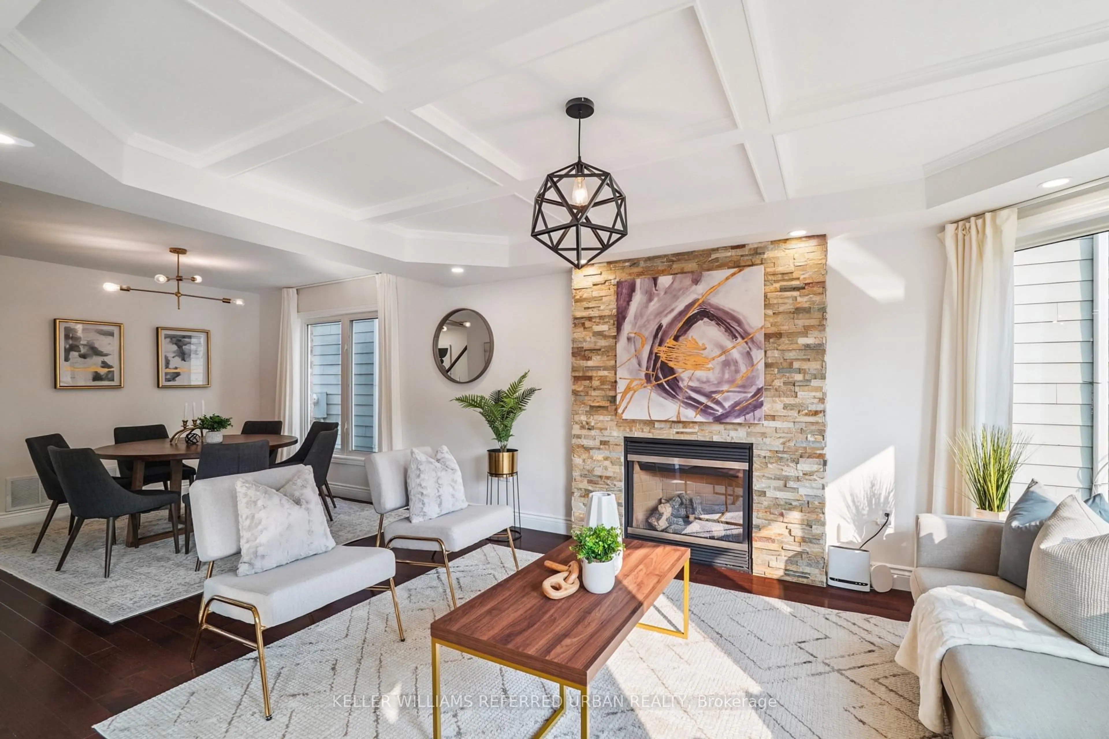 Living room with furniture, ceramic/tile floor for 356 Tonelli Lane, Milton Ontario L9T 0N8