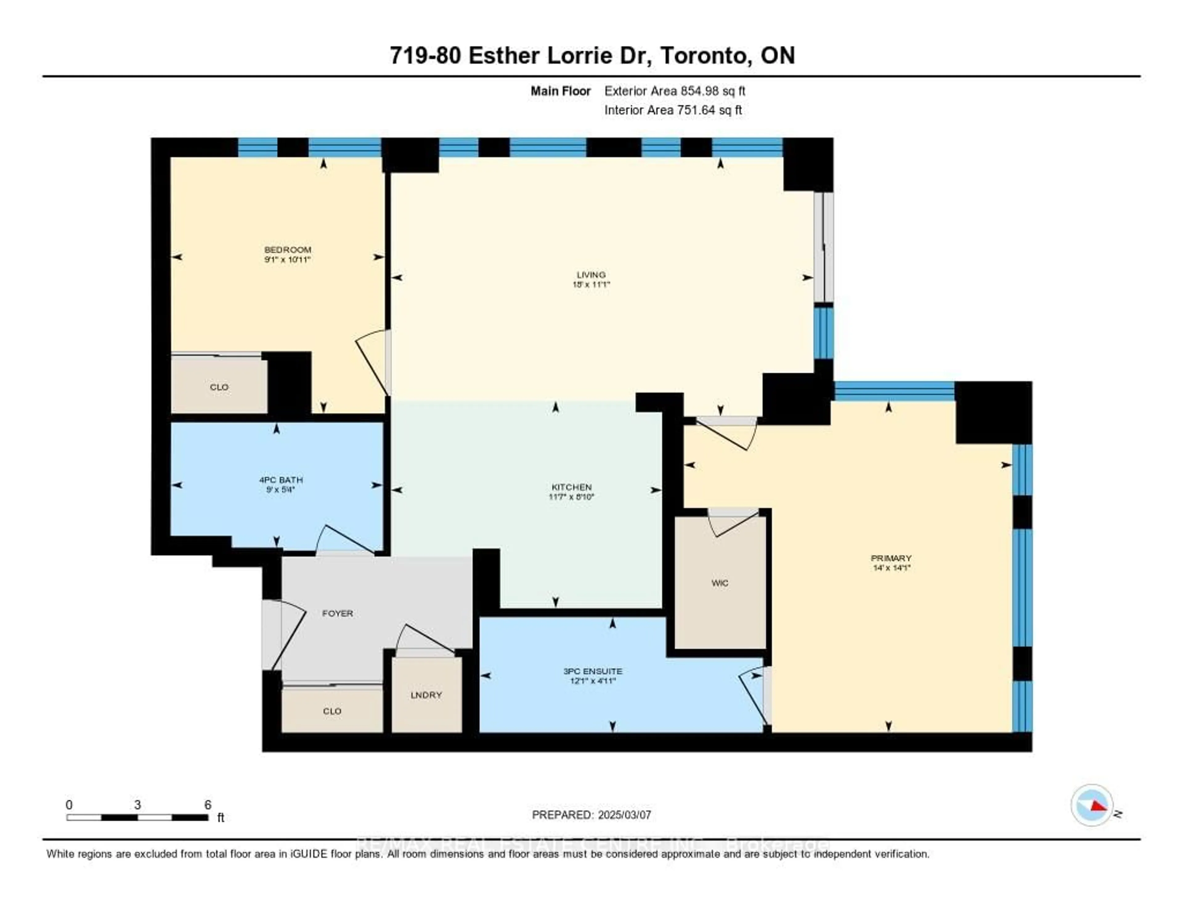 Floor plan for 80 Esther Lorrie Dr #719, Toronto Ontario M9W 0C6