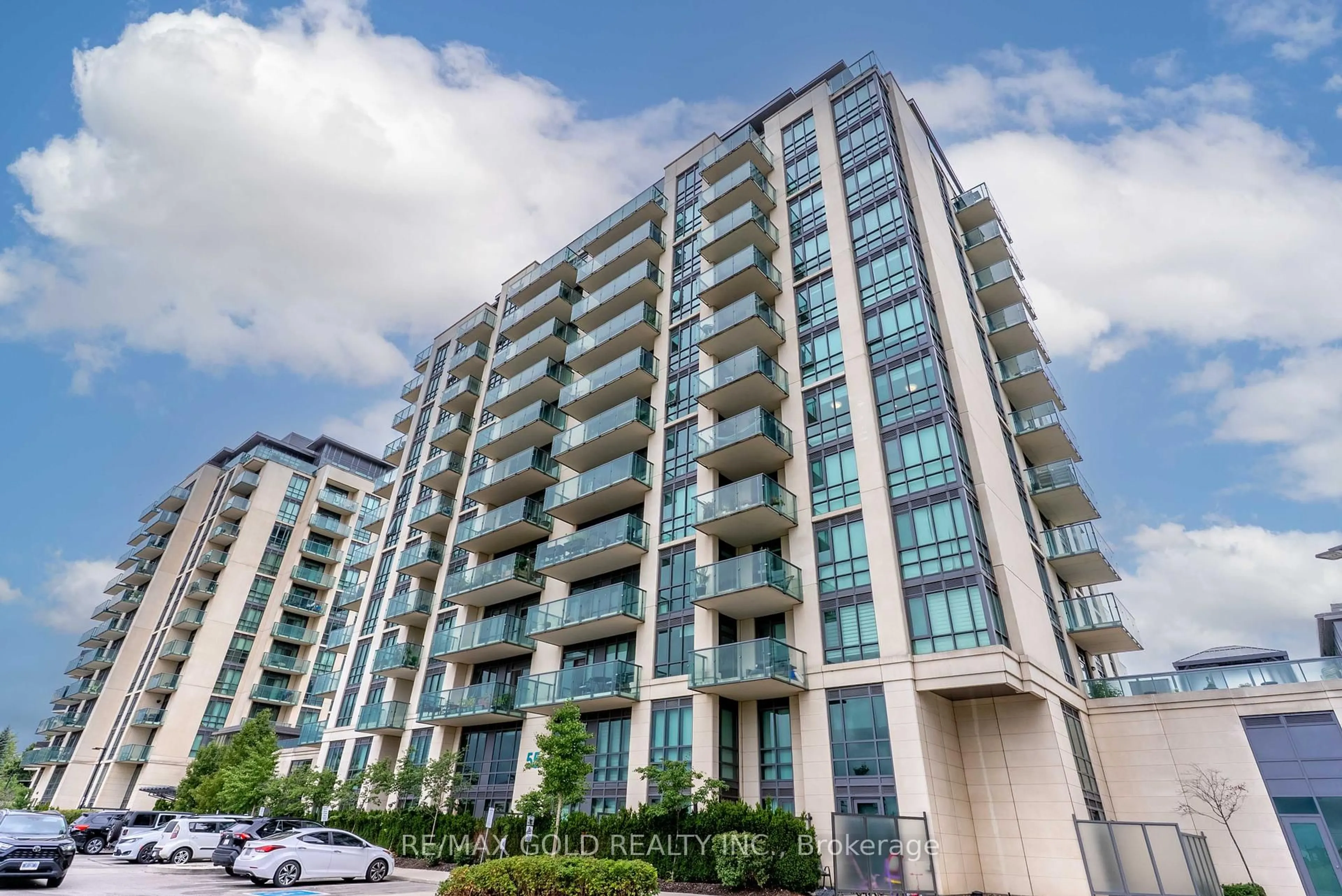 A pic from outside/outdoor area/front of a property/back of a property/a pic from drone, building for 55 Yorkland Blvd #503, Brampton Ontario L6P 4K9