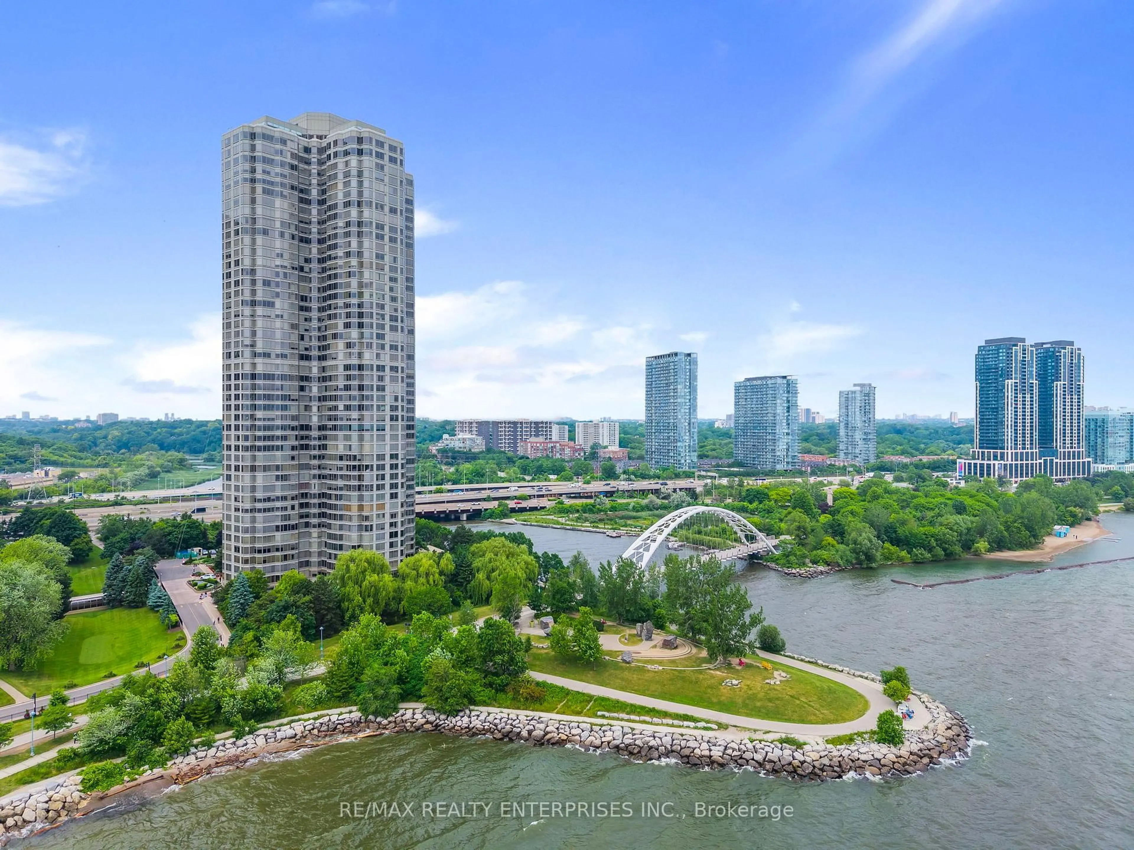 A pic from outside/outdoor area/front of a property/back of a property/a pic from drone, water/lake/river/ocean view for 1 Palace Pier Crt #1208, Toronto Ontario M8V 3W9