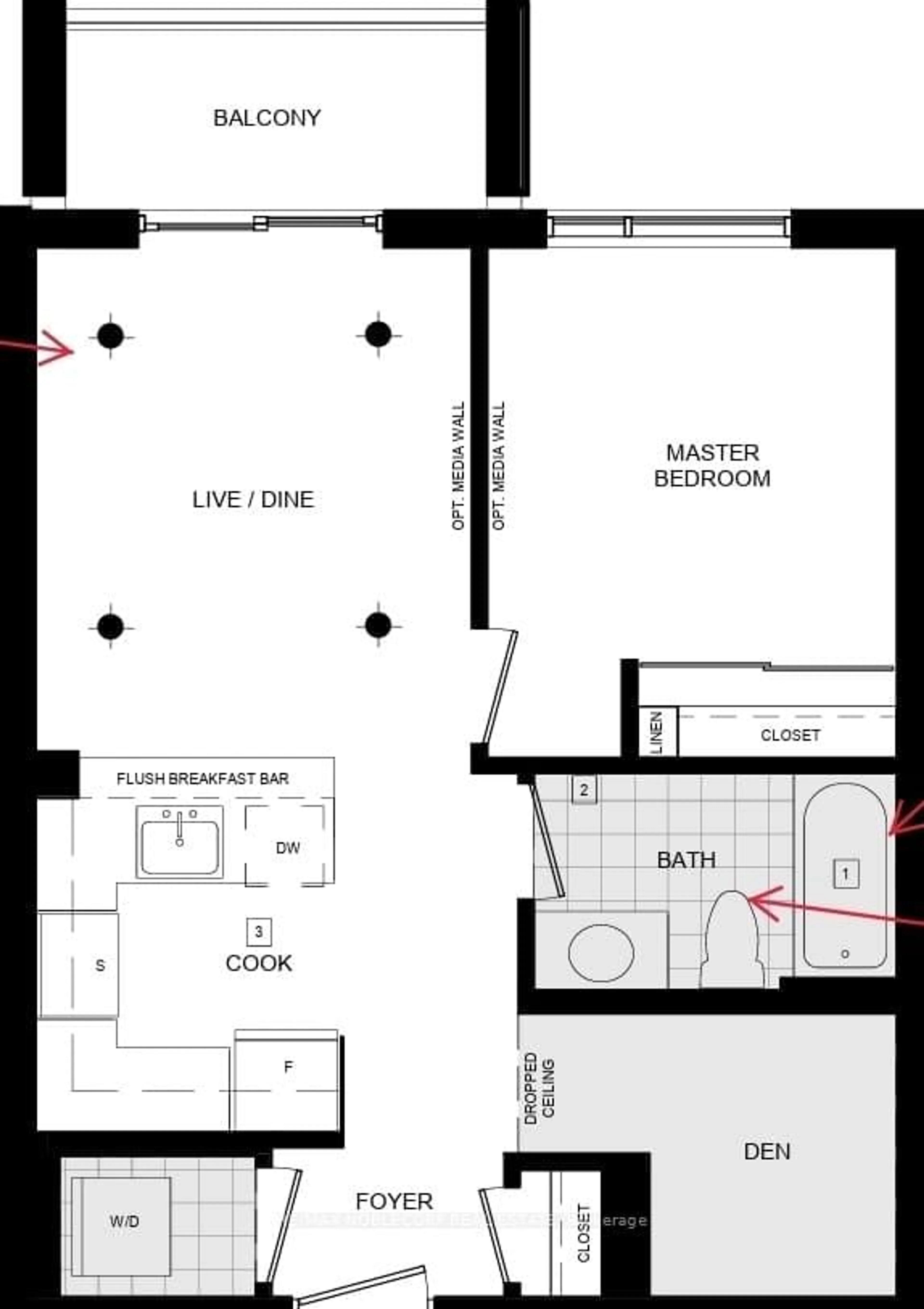 Floor plan for 50 Kaitting Tr #516, Oakville Ontario L6M 4L9