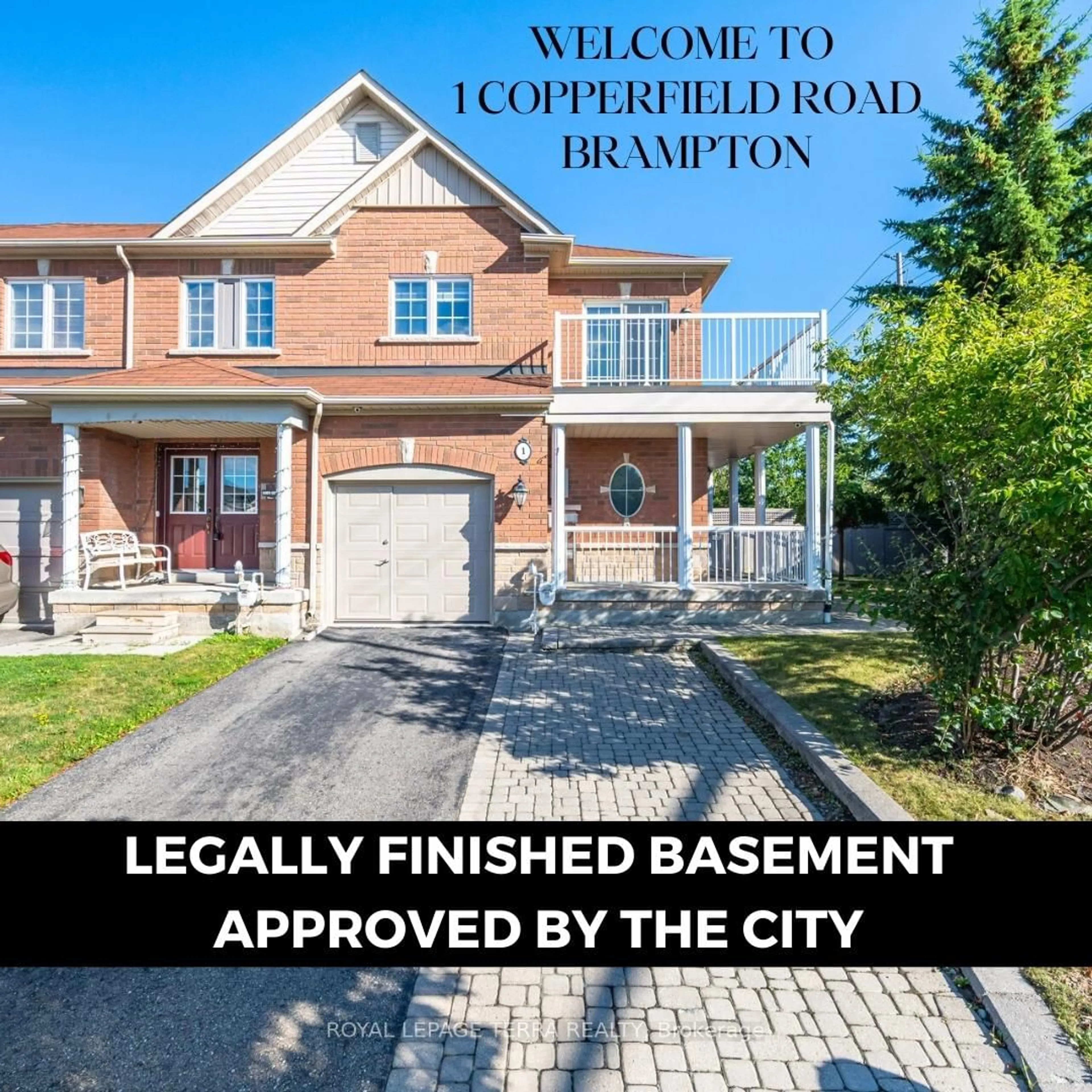 Home with brick exterior material, building for 1 Copperfield Rd, Brampton Ontario L6Z 0C7