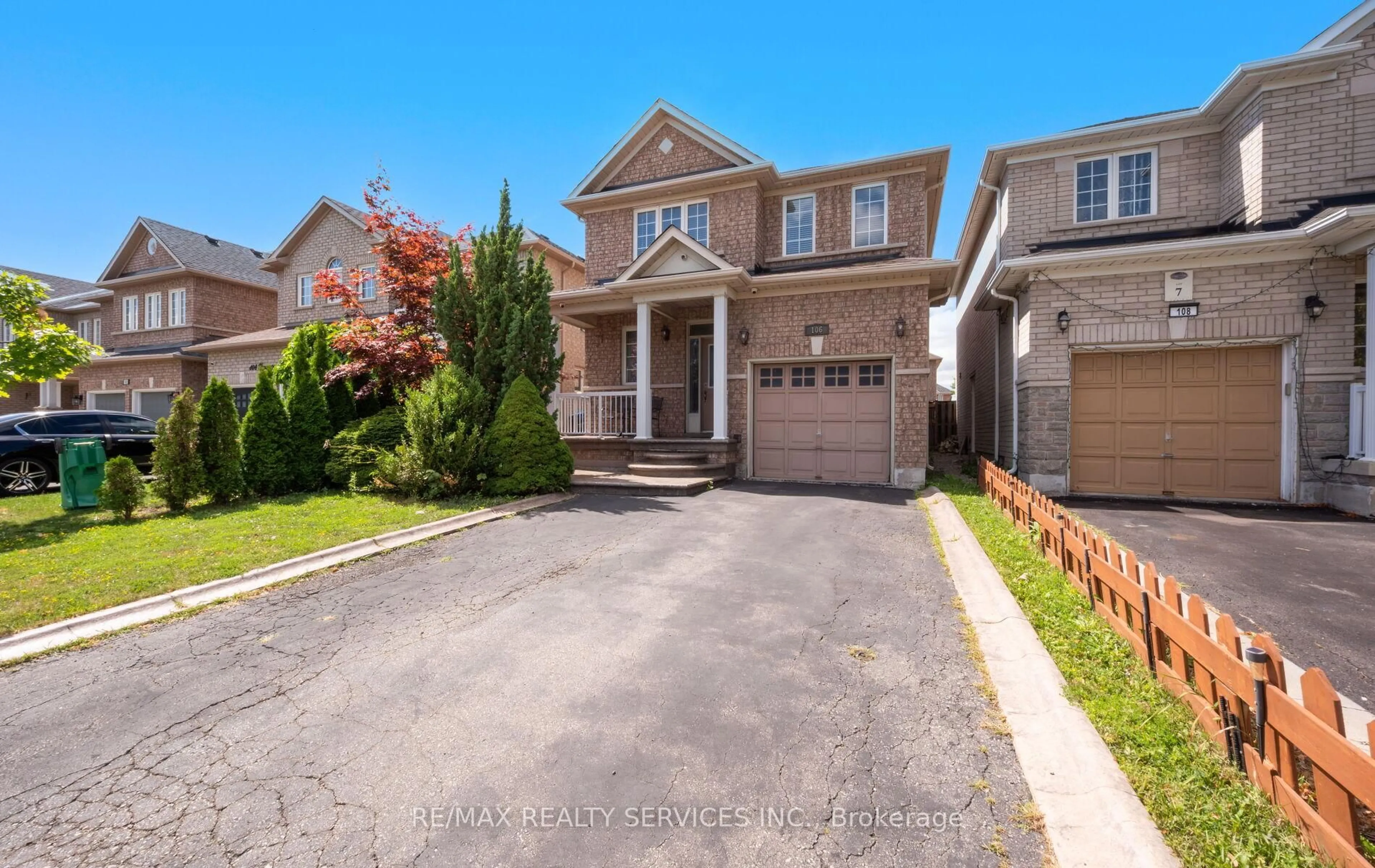 Home with brick exterior material, street for 106 Beavervalley Dr, Brampton Ontario L7A 3R3