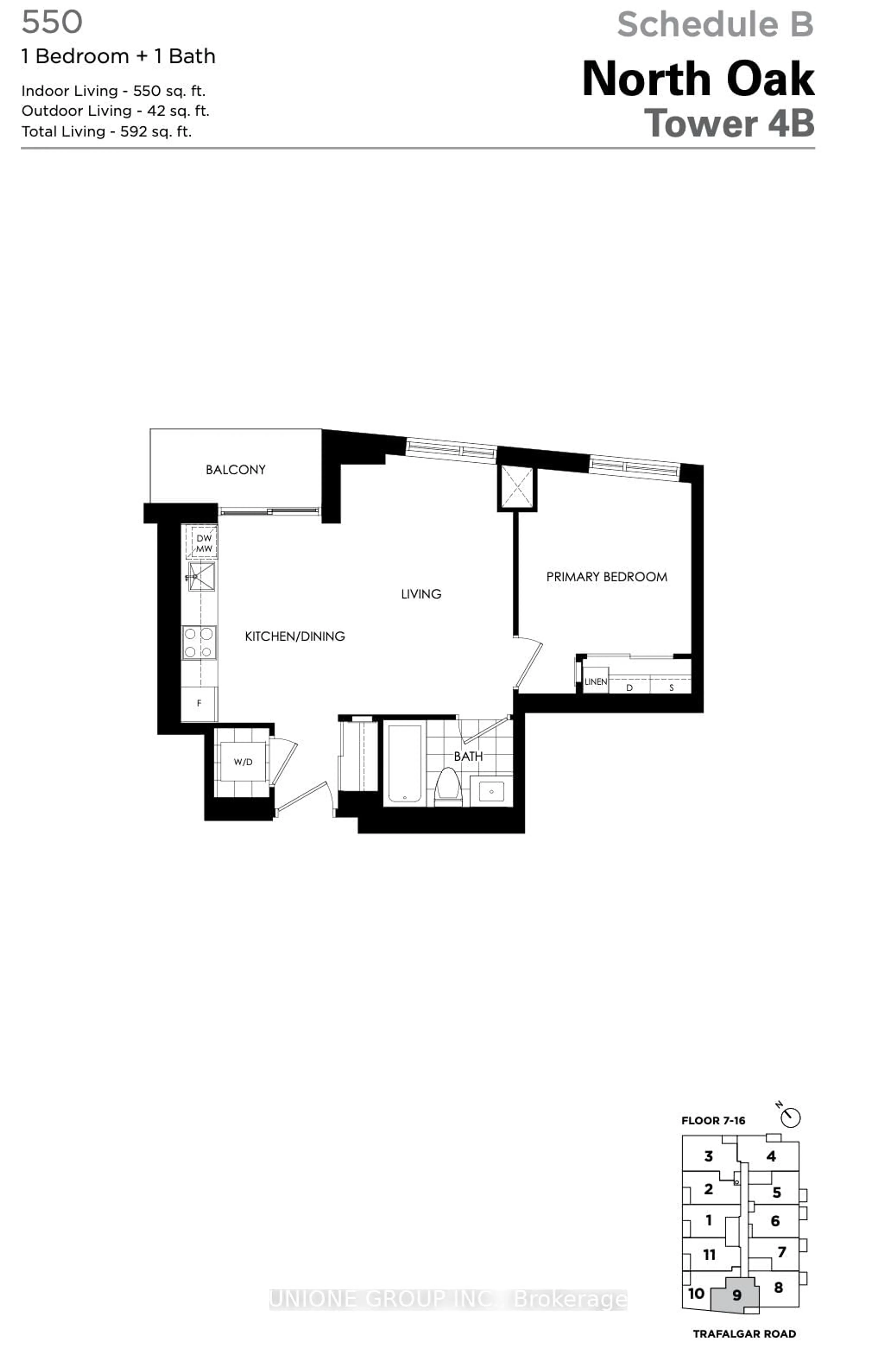 Floor plan for 339 Wheat Boom Dr #1509, Oakville Ontario L6H 7Y1