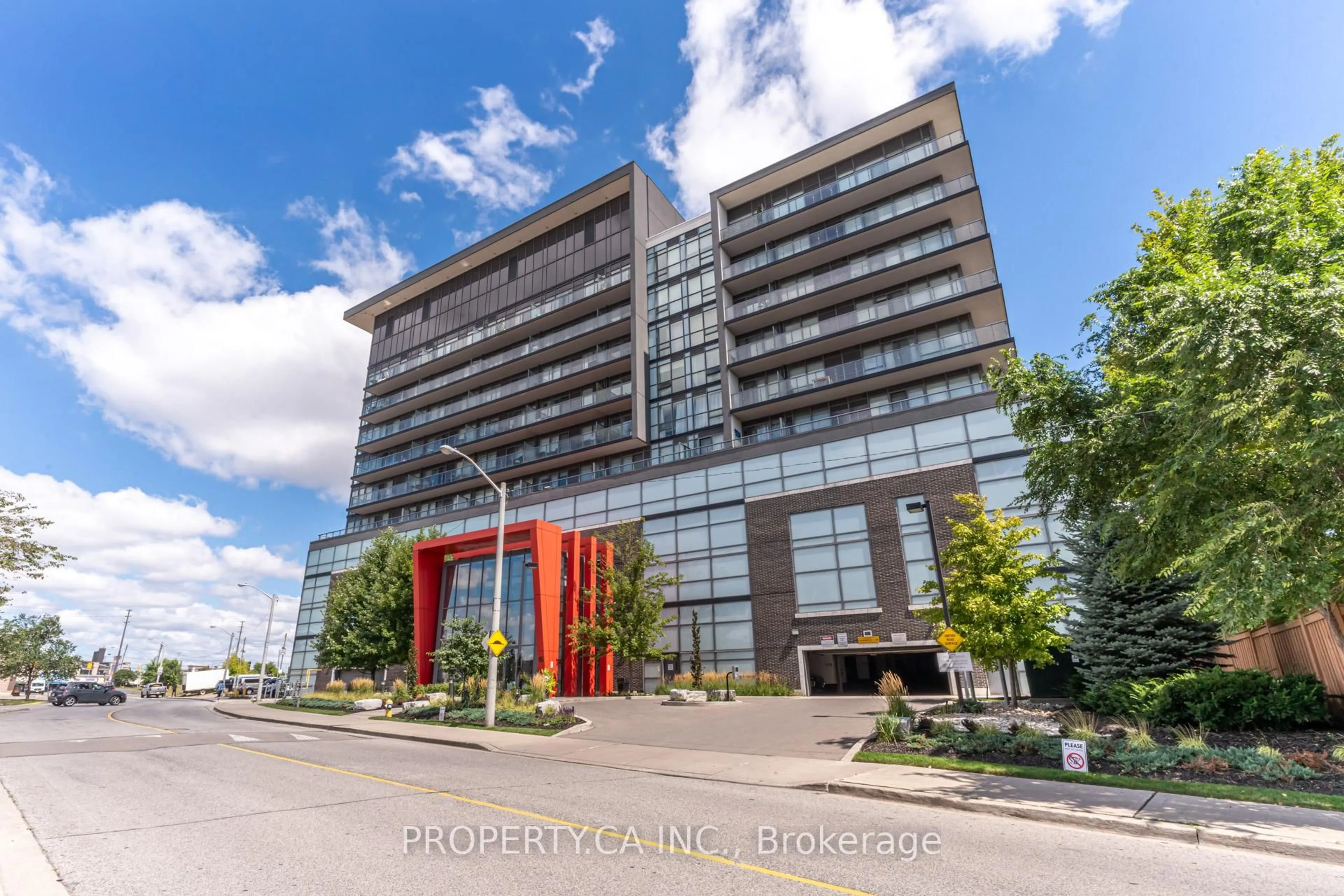 A pic from outside/outdoor area/front of a property/back of a property/a pic from drone, building for 15 James Finlay Way #1111, Toronto Ontario M3M 0B3