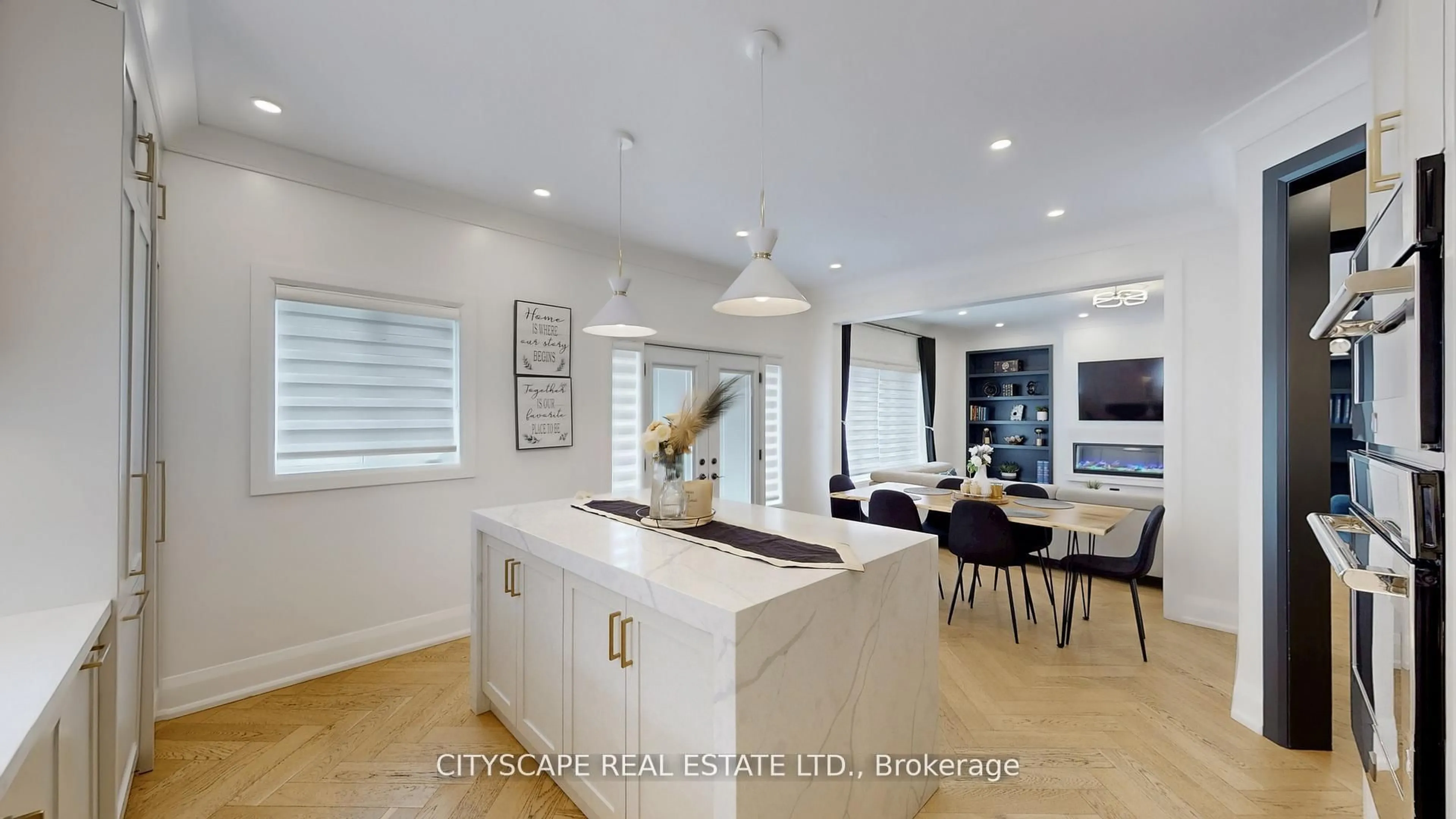 Open concept kitchen, ceramic/tile floor for 5966 River Grove Ave, Mississauga Ontario L5M 4Z8