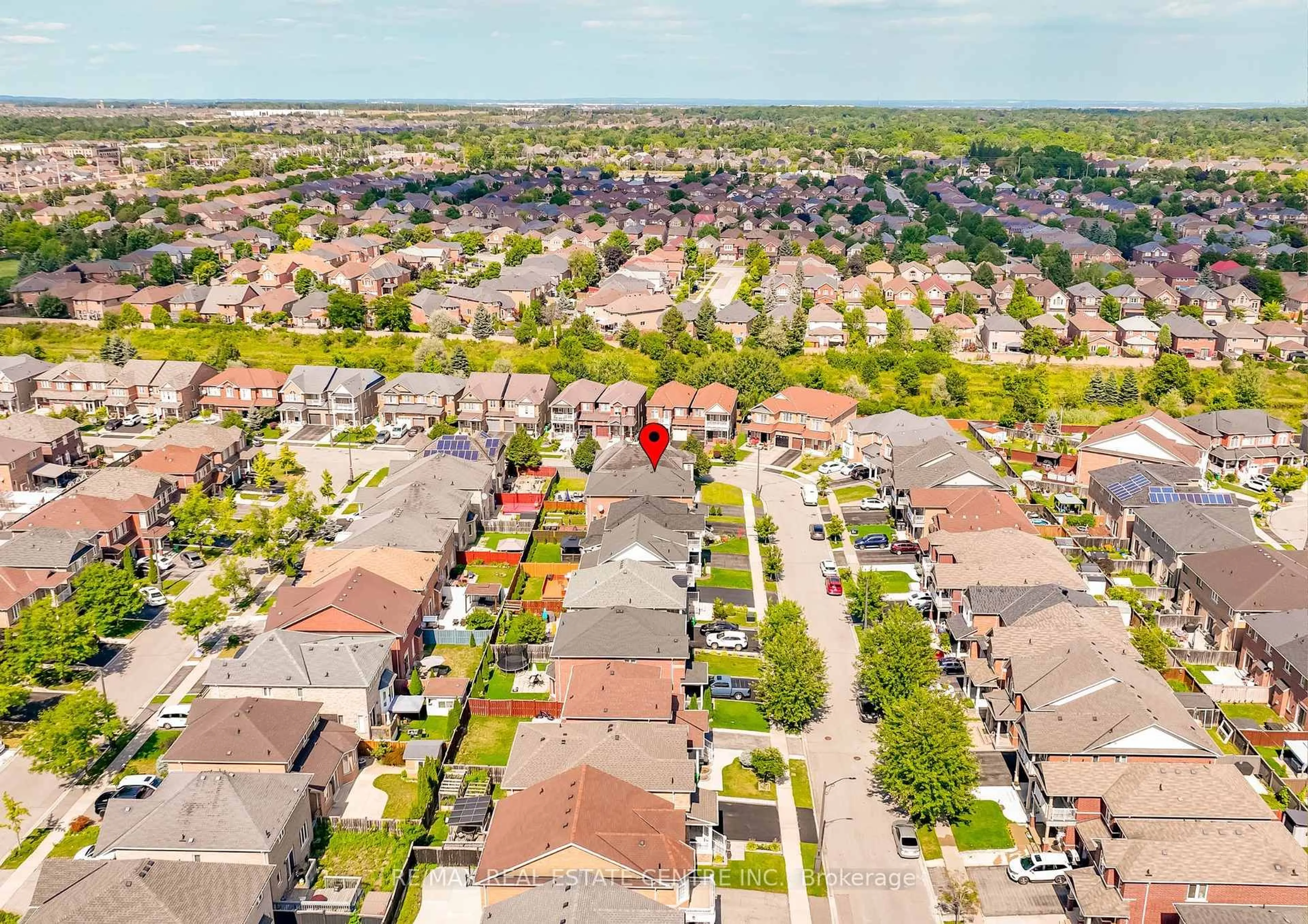 A pic from outside/outdoor area/front of a property/back of a property/a pic from drone, street for 54 Iceland Poppy Tr, Brampton Ontario L7A 0M9