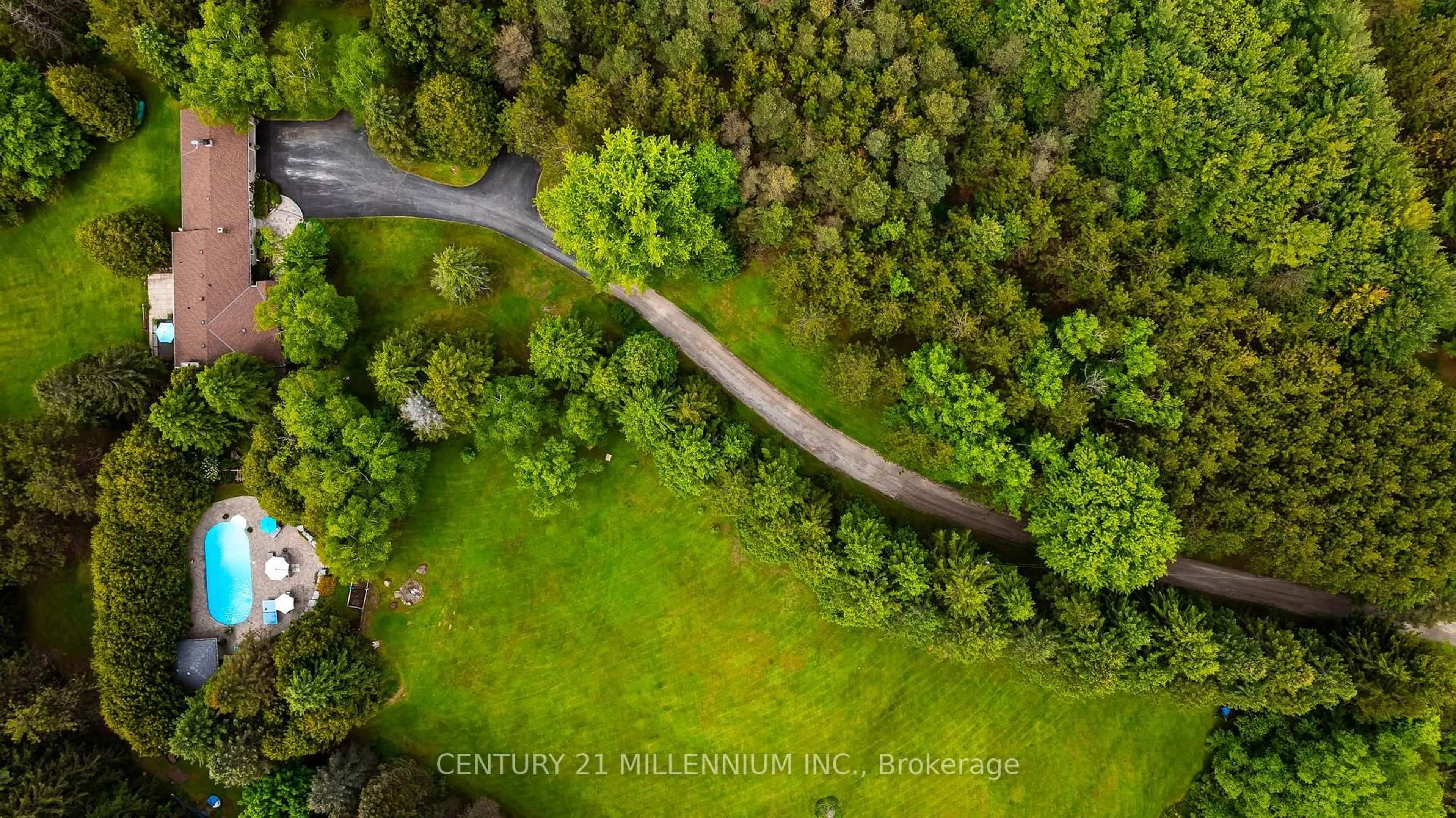 A pic from outside/outdoor area/front of a property/back of a property/a pic from drone, forest/trees view for 7302 Coolihans Sdrd, Caledon Ontario L7K 0P6