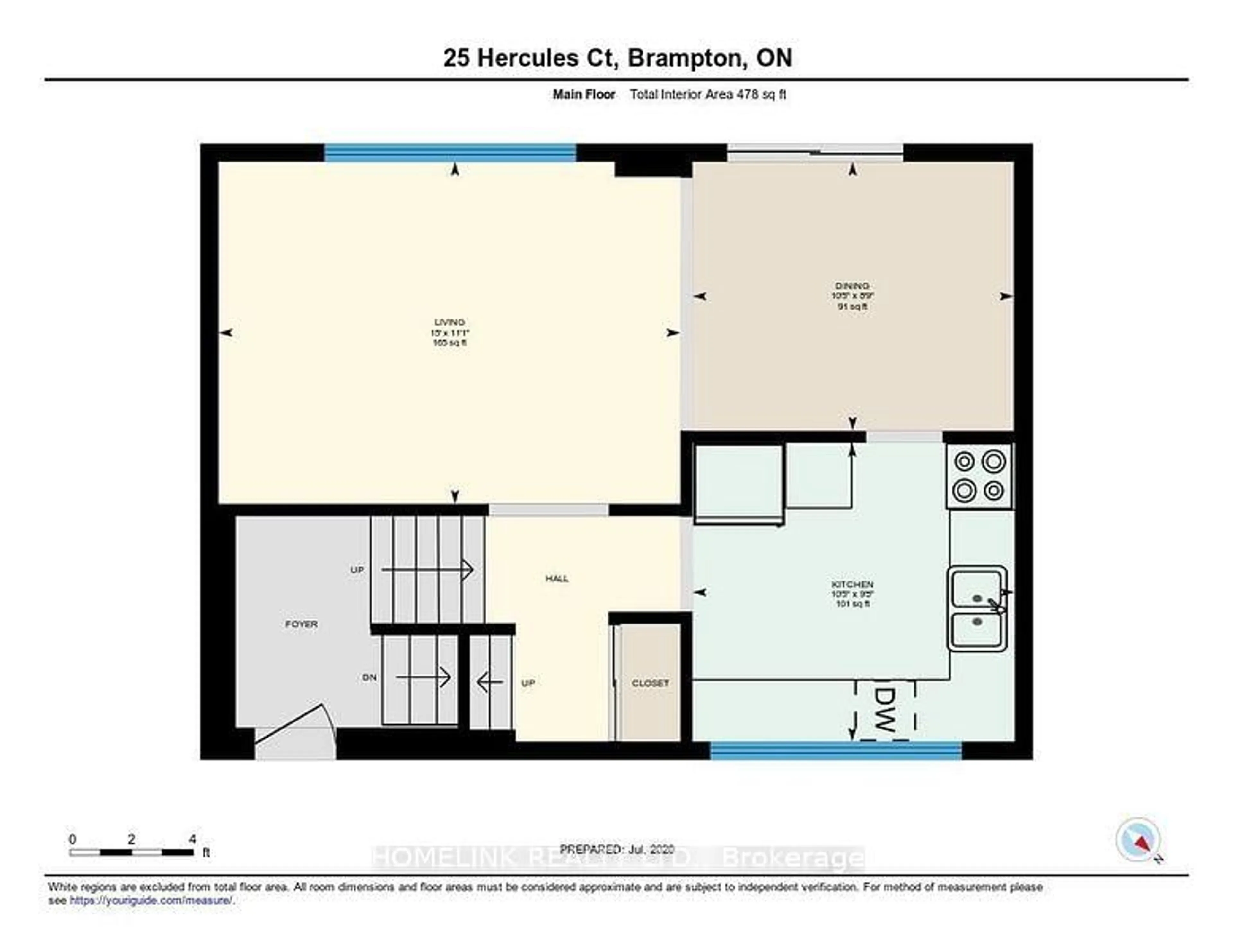 Floor plan for 25 Hercules Crt, Brampton Ontario L6S 1X6