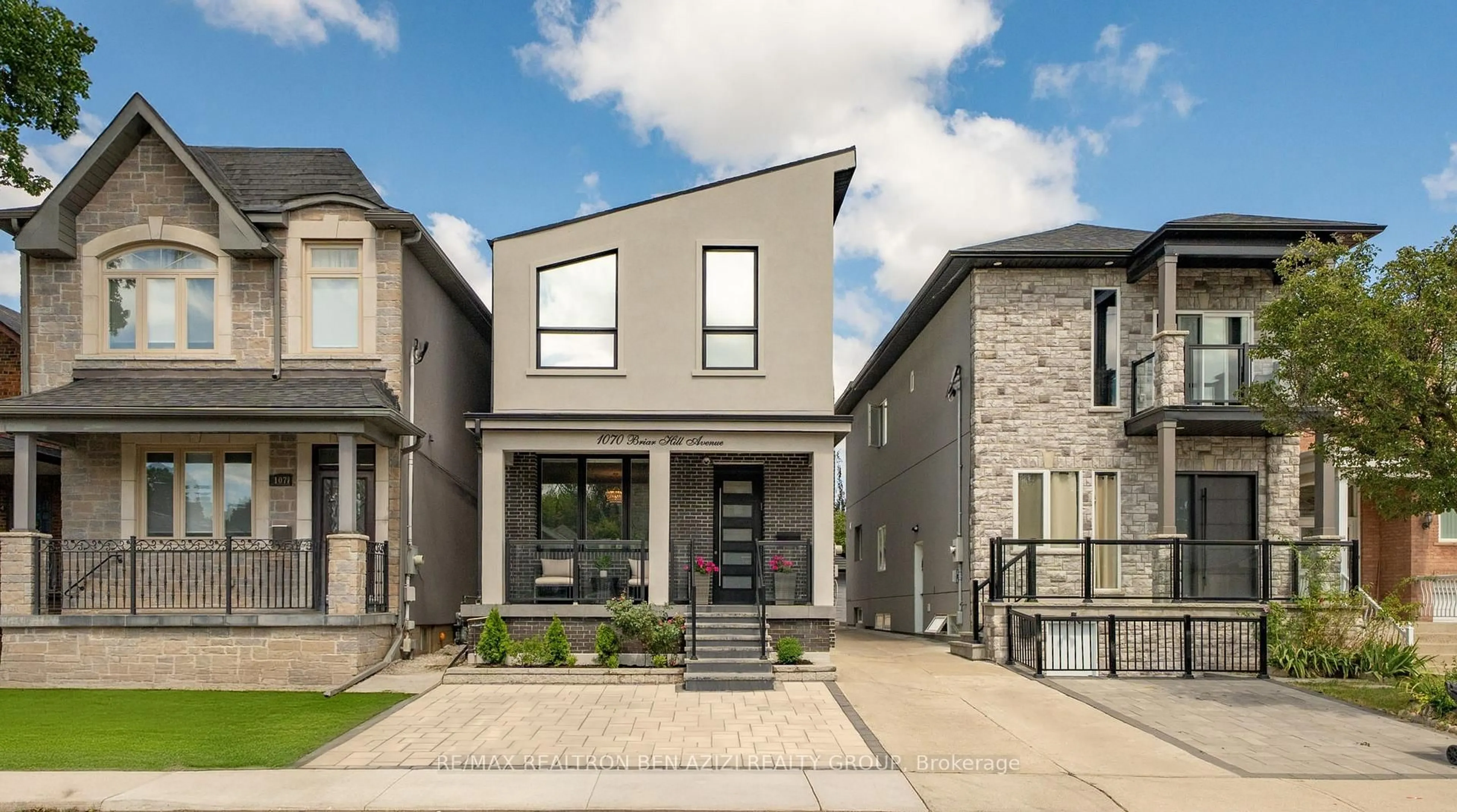 Home with brick exterior material, street for 1070 BRIAR HILL Ave, Toronto Ontario M6B 1M7