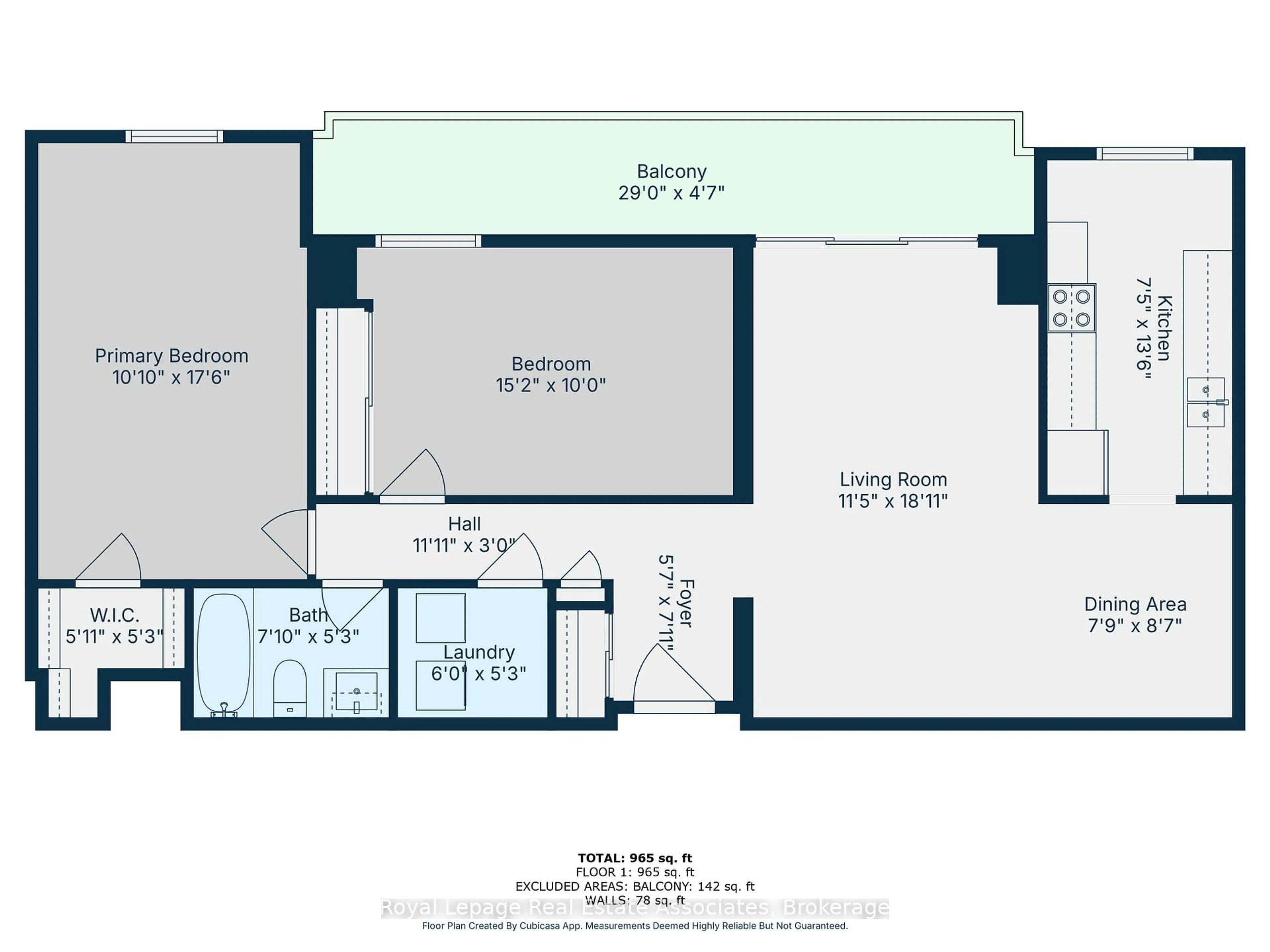 Floor plan for 17 Knightsbridge Rd #1205, Brampton Ontario L6T 3X9