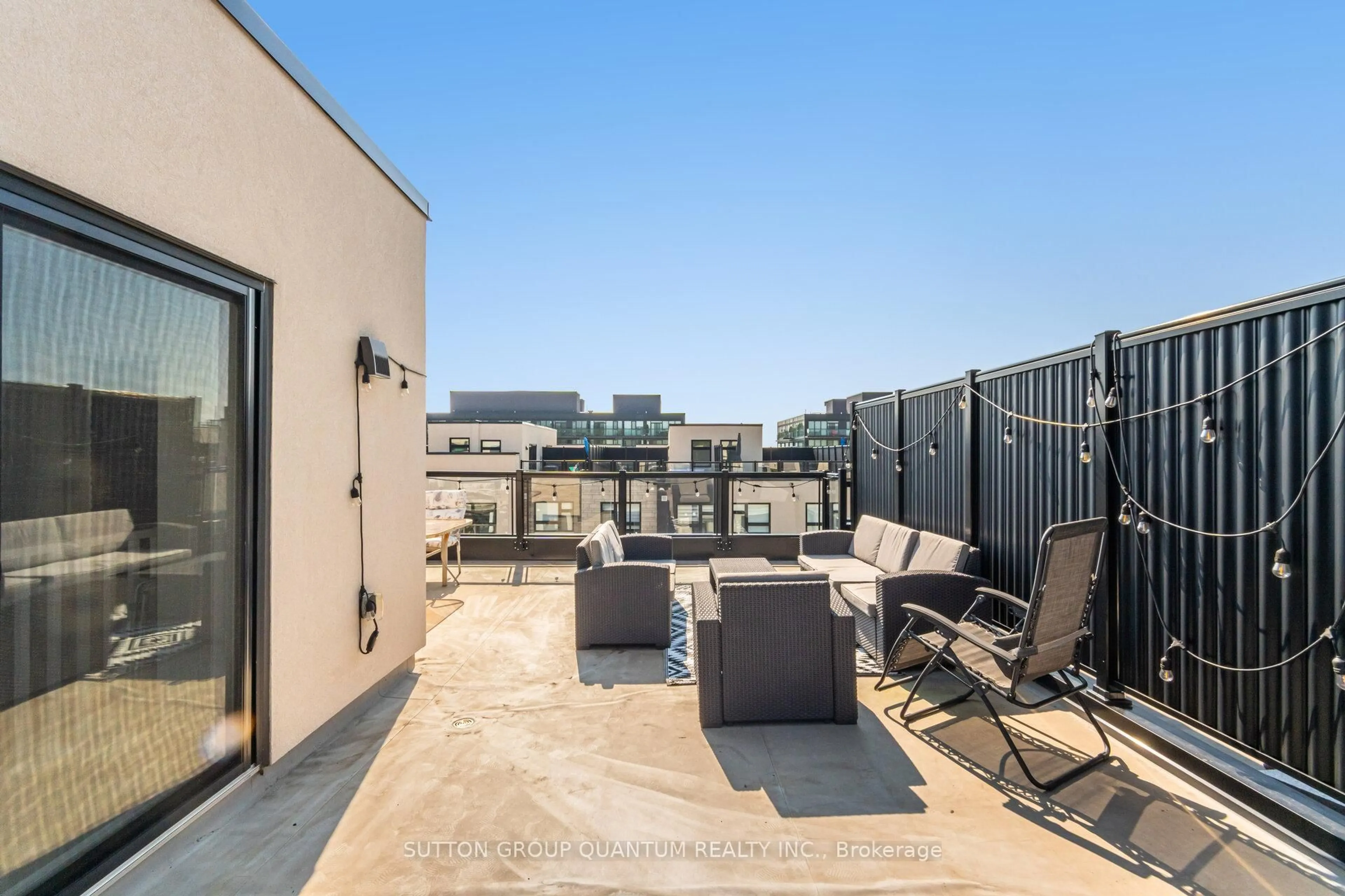 Patio, city buildings view from balcony for 1121 Cooke Blvd #19, Burlington Ontario L7T 0C4