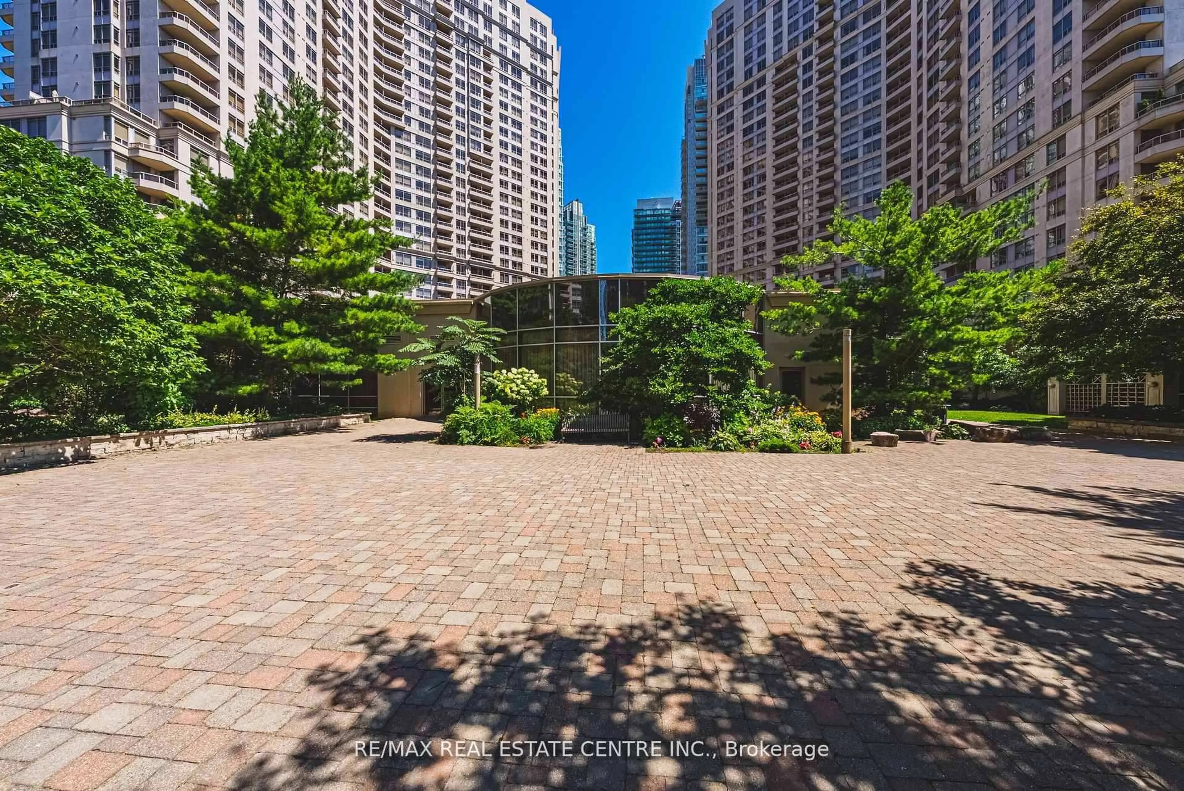 Patio, city buildings view from balcony for 3888 Duke Of York Blvd #1130, Mississauga Ontario L5B 4P5