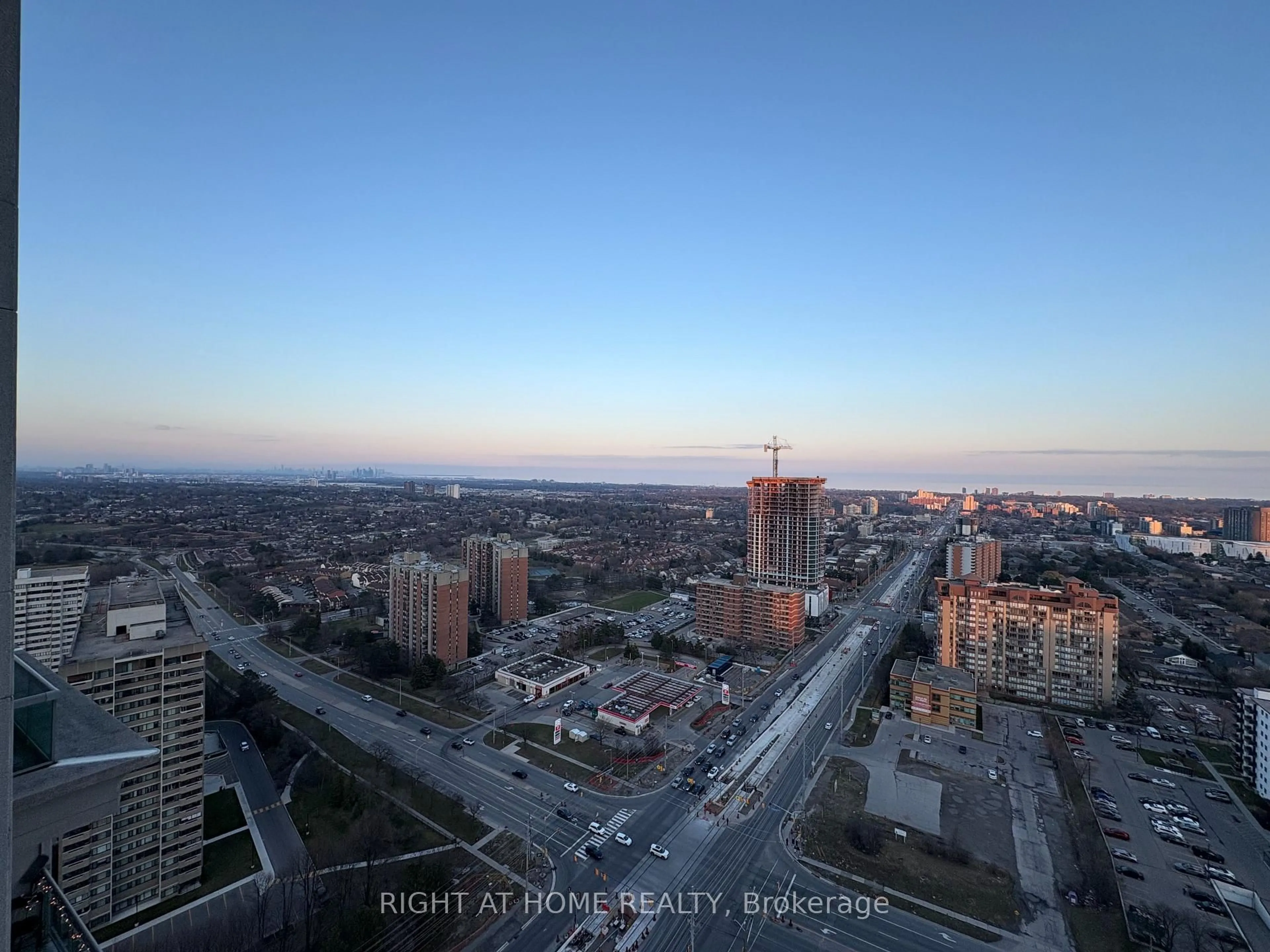 A pic from outside/outdoor area/front of a property/back of a property/a pic from drone, city buildings view from balcony for 3504 Hurontario St #3503, Mississauga Ontario L5B 0B9
