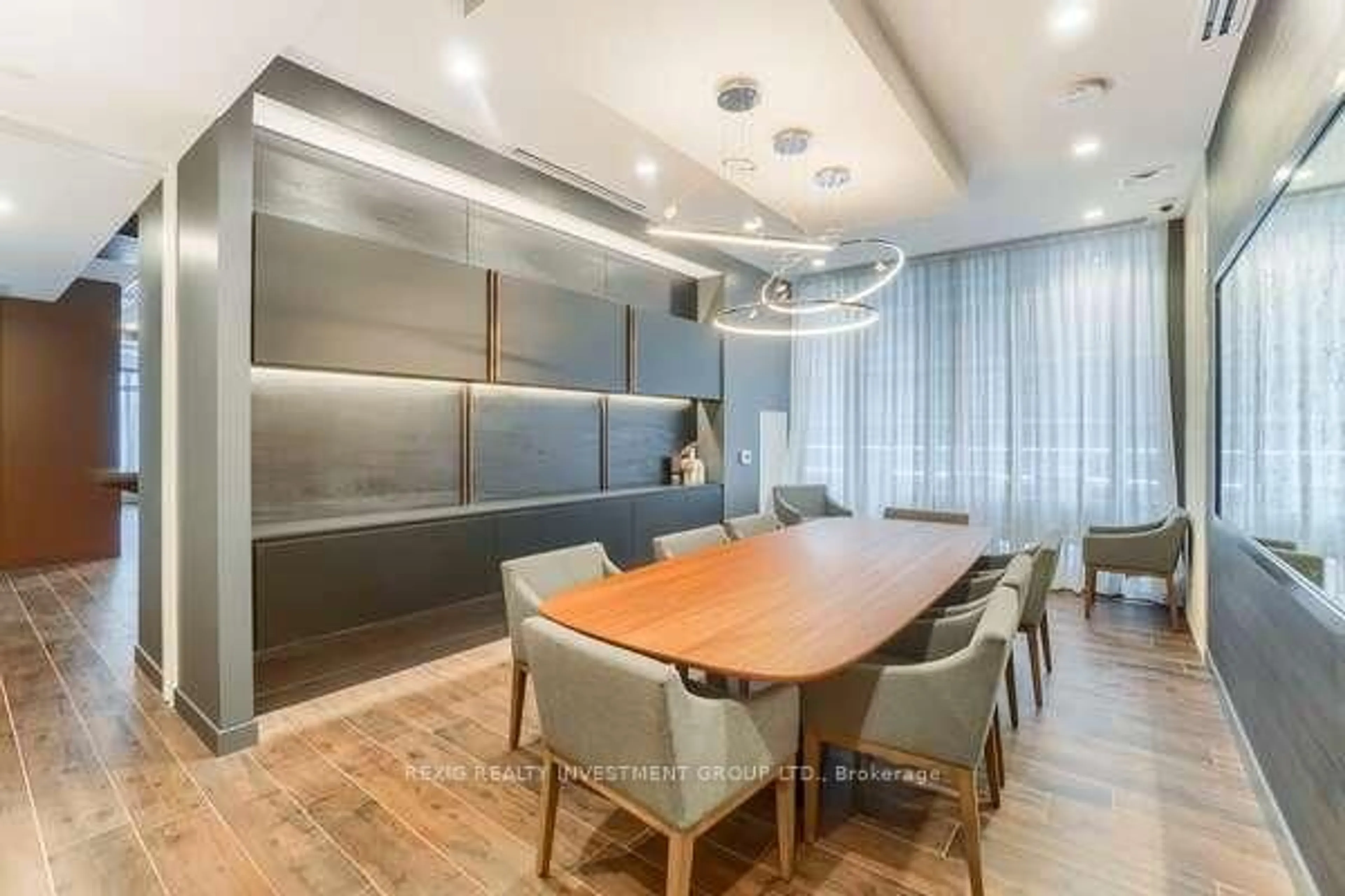 Dining room, wood/laminate floor for 70 Annie Craig Dr #416, Toronto Ontario M8V 0G2