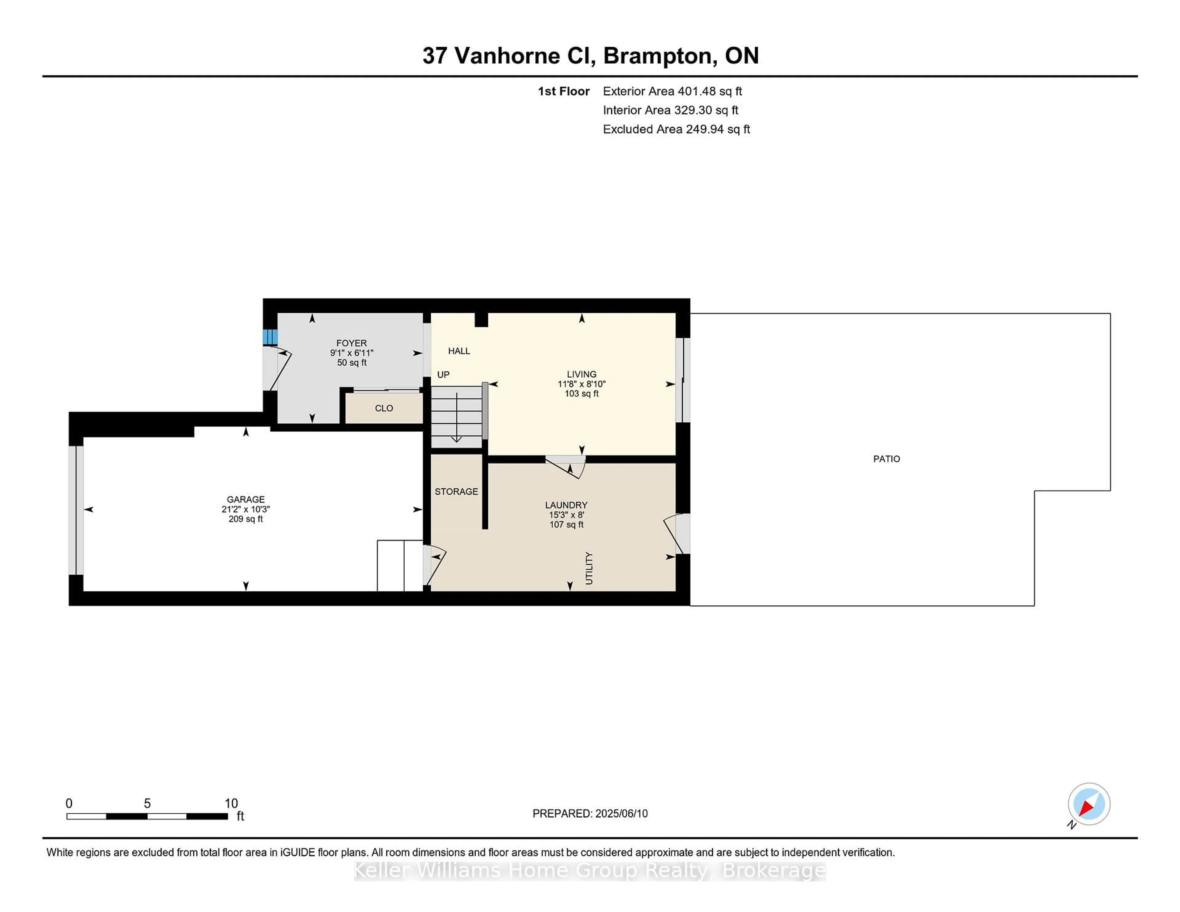 Floor plan for 37 Vanhorne Clse, Brampton Ontario L7A 0X8