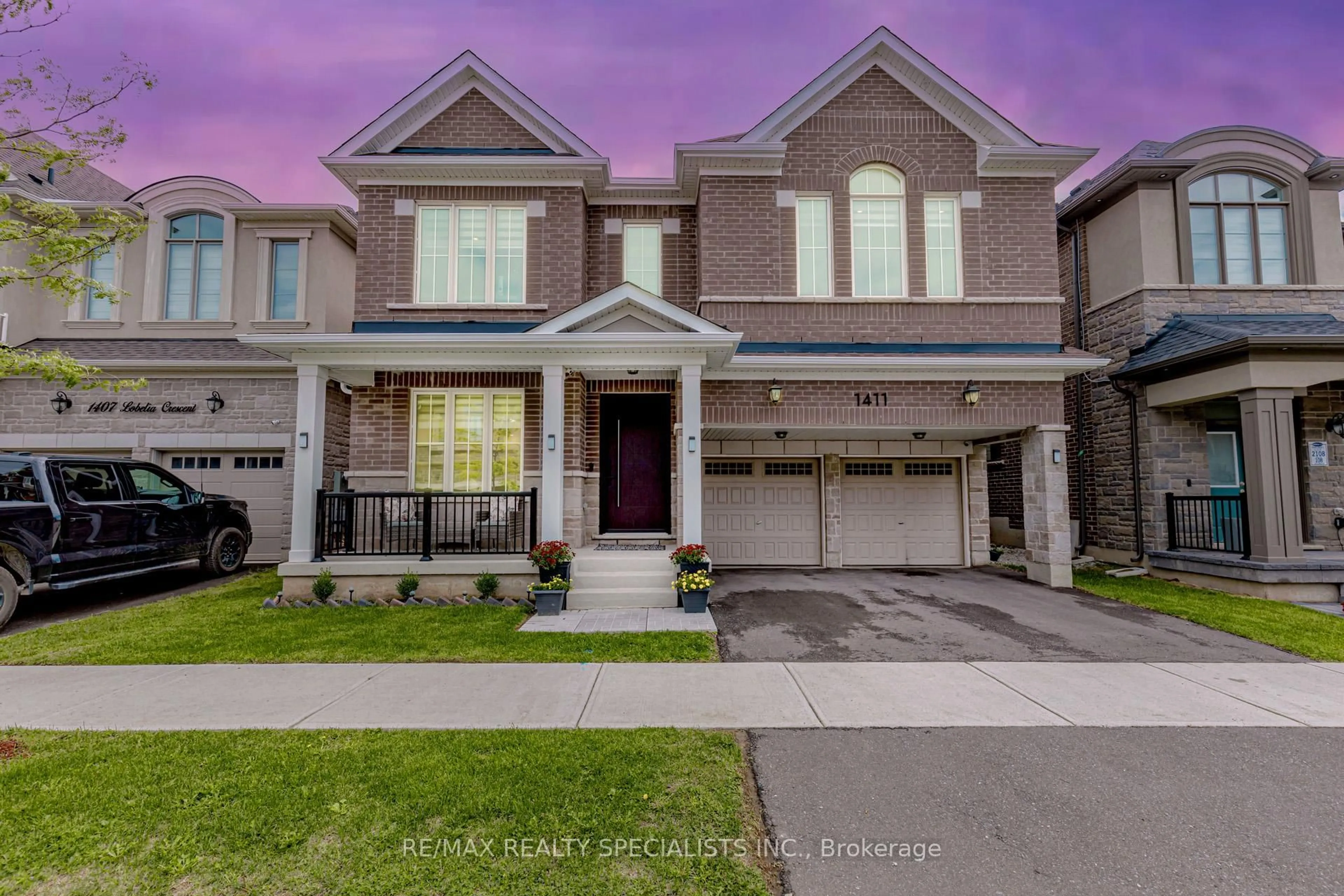 Home with brick exterior material, street for 1411 Lobelia Cres, Milton Ontario L9E 1X1