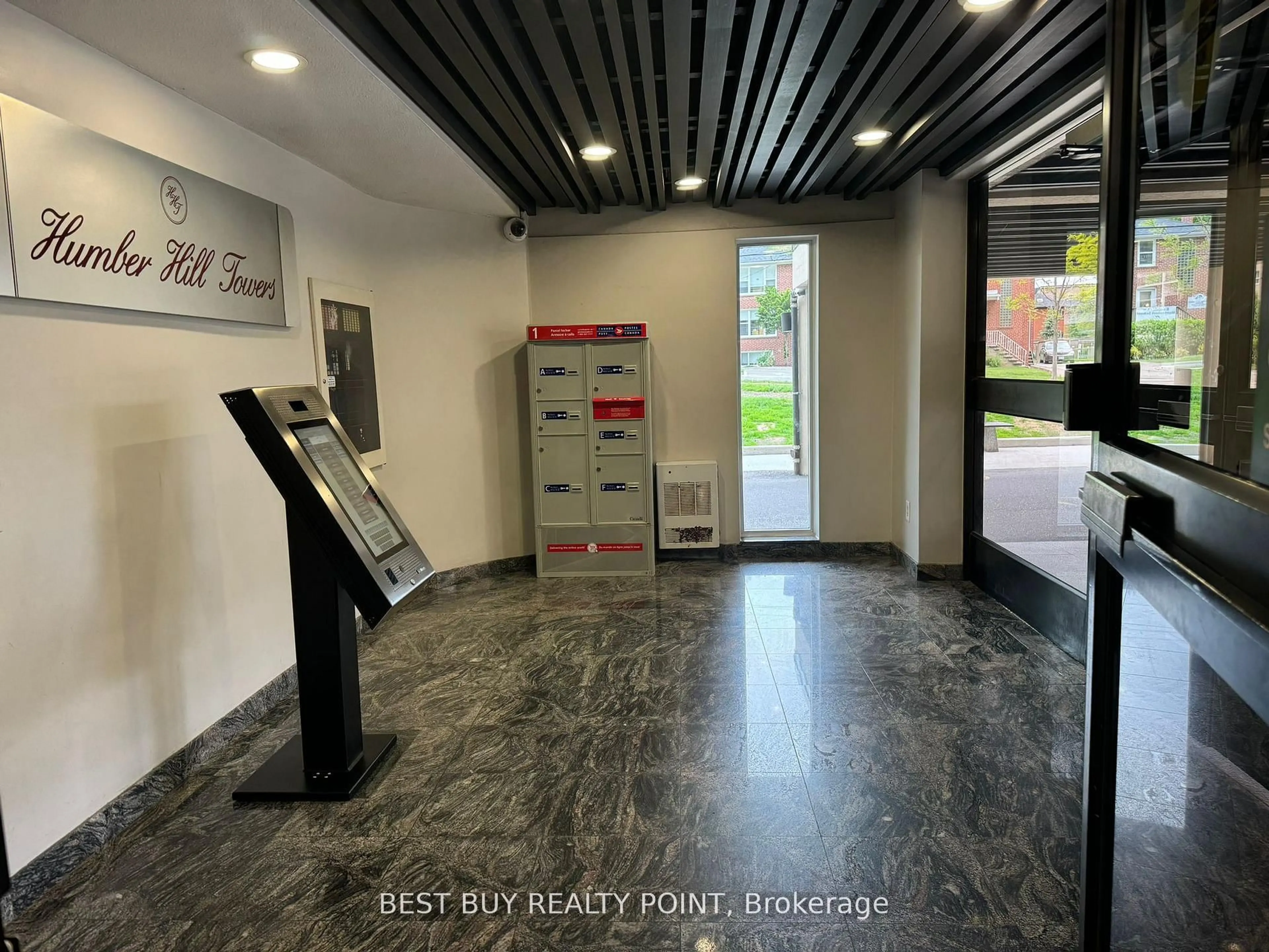 Indoor foyer for 15 La Rose Ave #1007, Toronto Ontario M9P 1A7