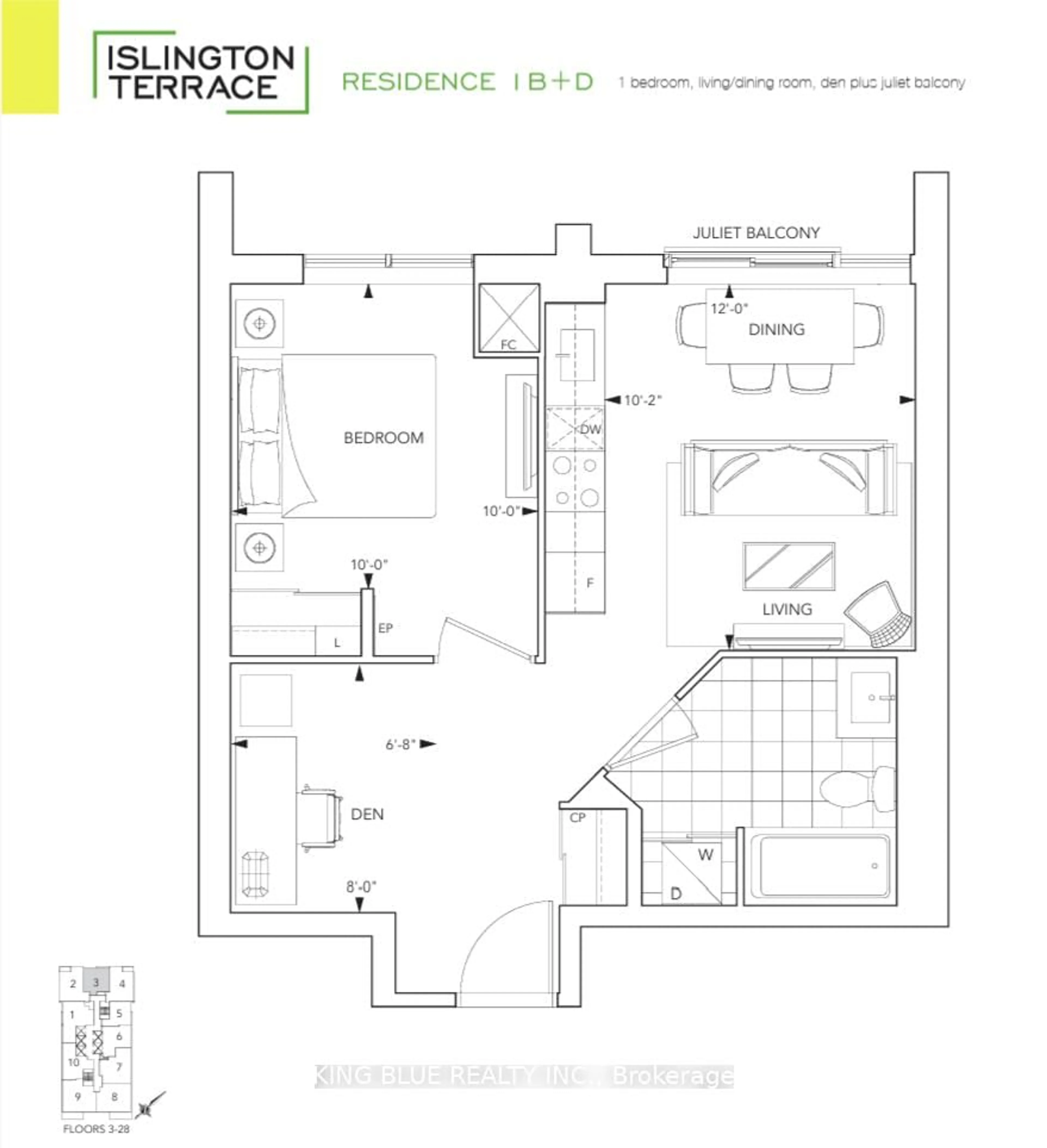 Floor plan for 7 Mabelle Ave #2103, Toronto Ontario M9A 4X7
